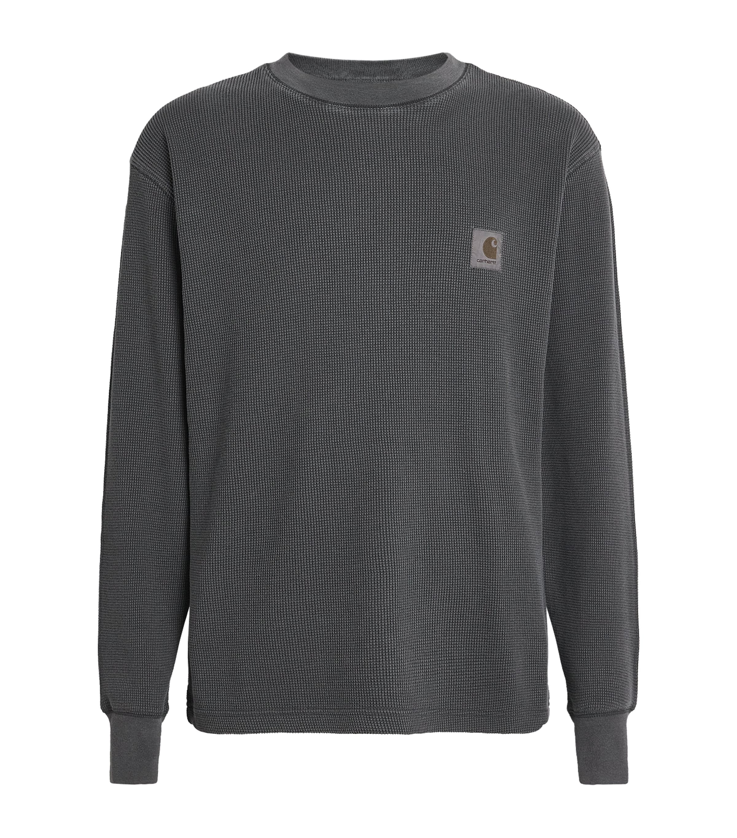 Carhartt WIP Mens Cotton Waffle-Knit Vista T-Shirt Black