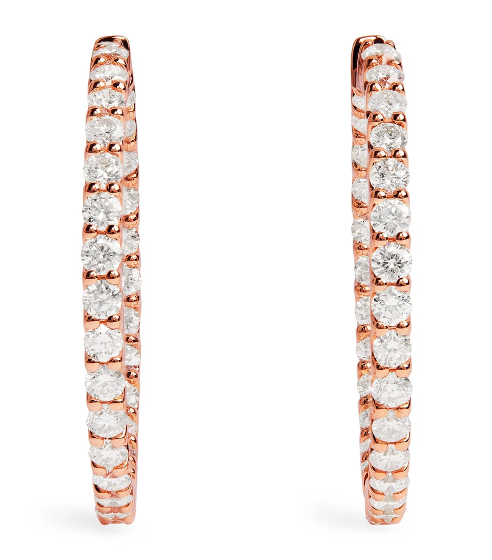 Rose Gold and Diamond Hoop Earrings (2.00ctw)