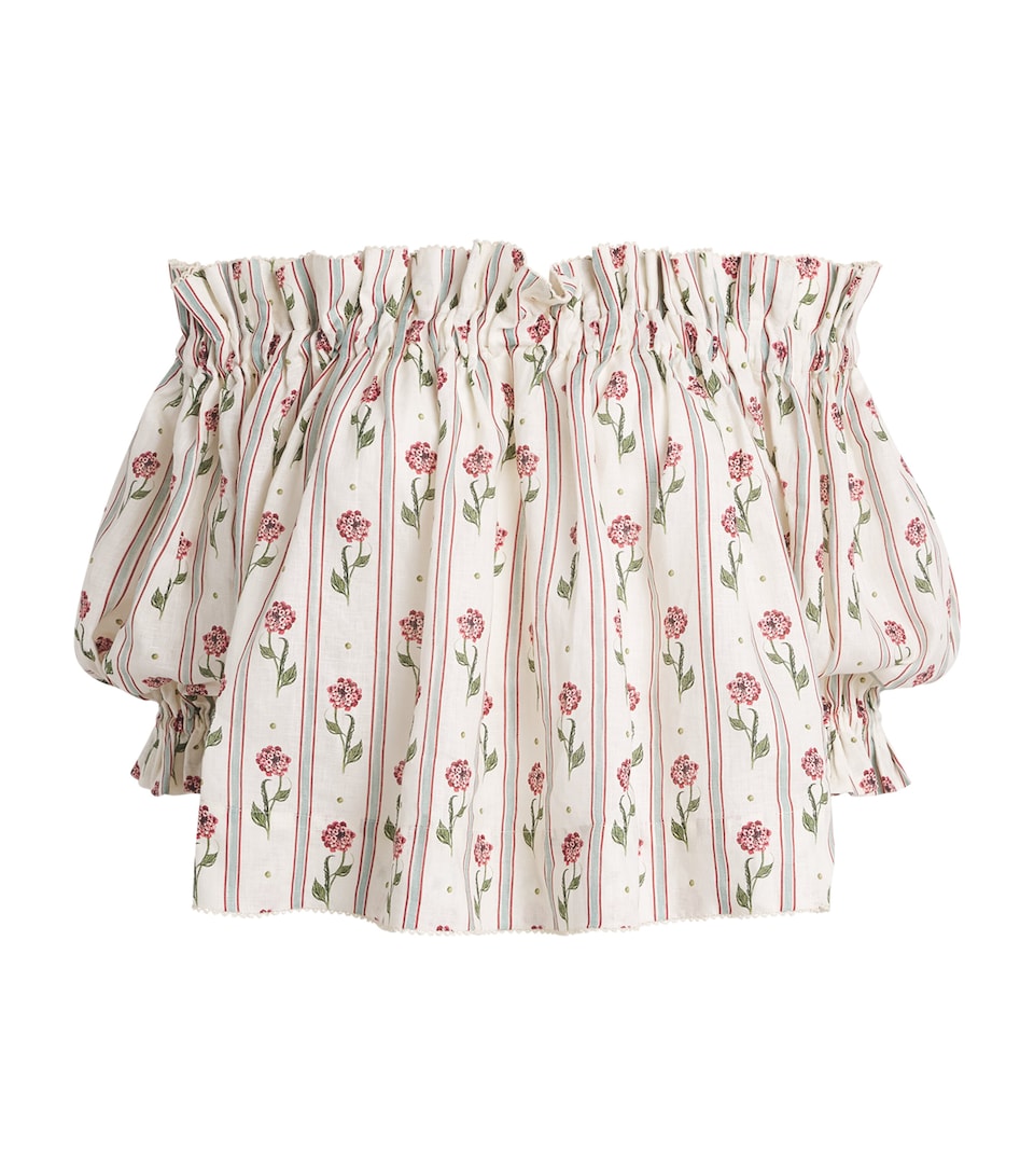 Linen Off-The-Shoulder Urucu Top