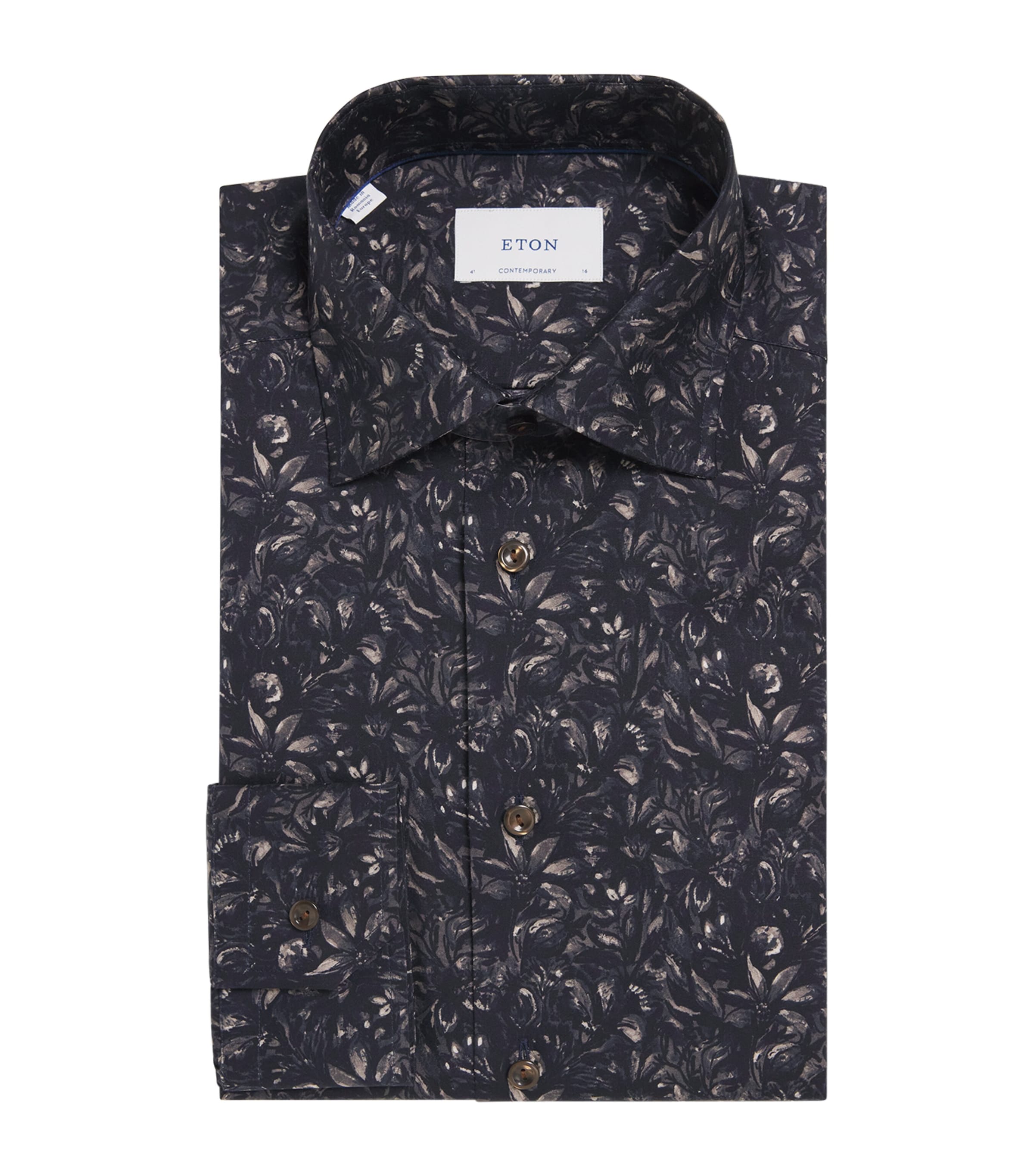 Cotton Twill Floral Print Contemporary Fit Shirt