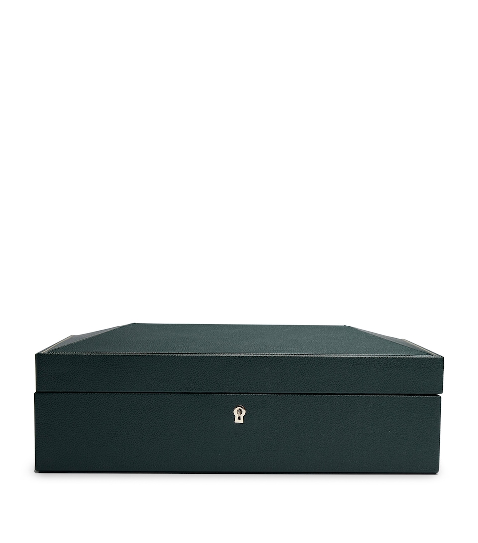 WOLF Vegan Leather 10-Piece Watch Box Green