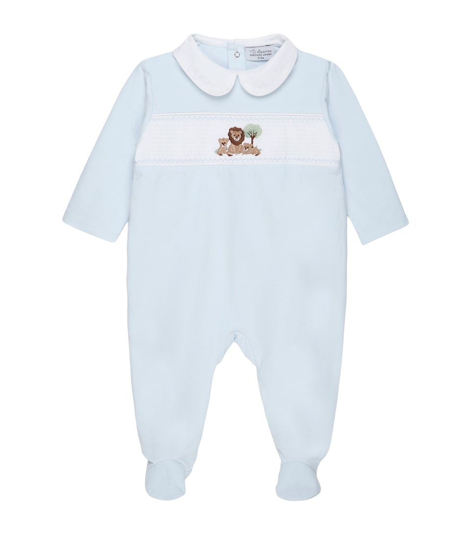 Trotters Stretch-Cotton Augustus and Cubs All-In-One (0-12 Months) Pale Blue