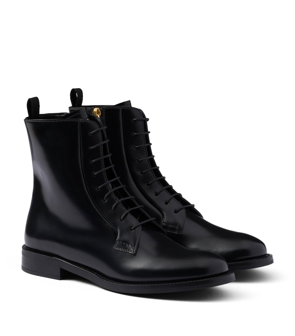 Brushed Leather Ankle Boots