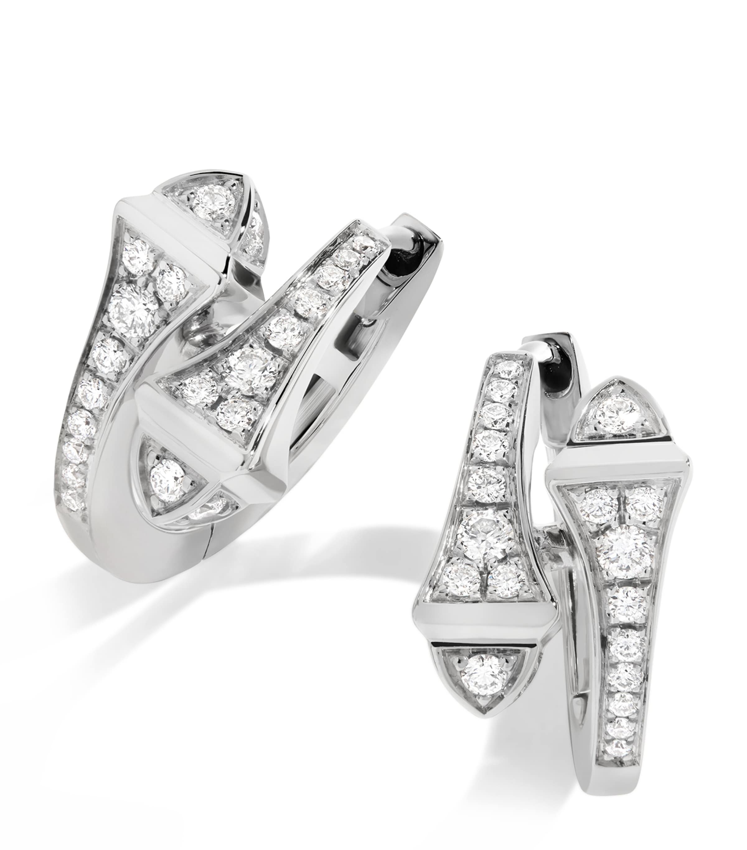 White Gold and Diamond Cleo Huggie Earrings