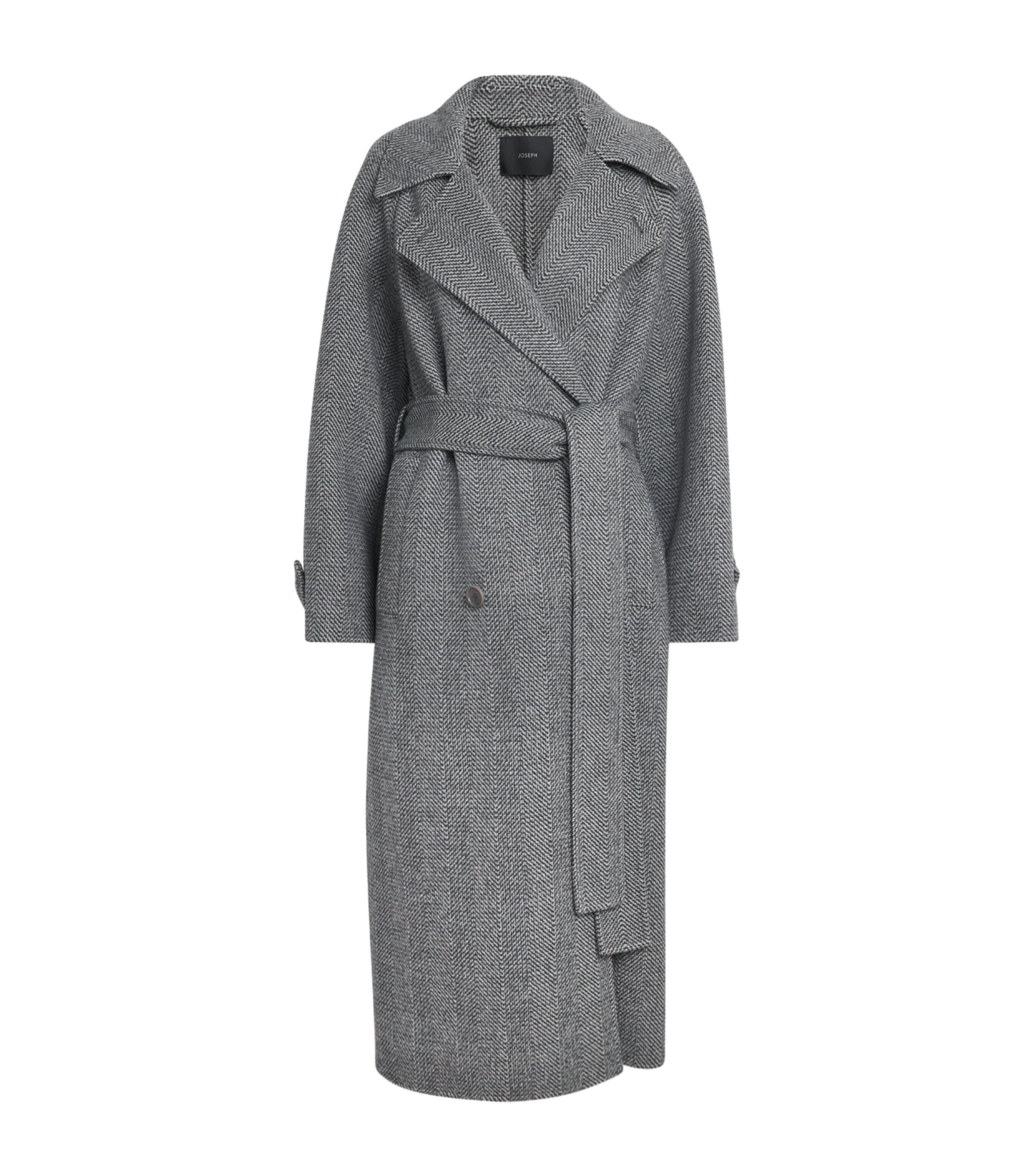 Virgin Wool Herringbone Navarre Linear Coat