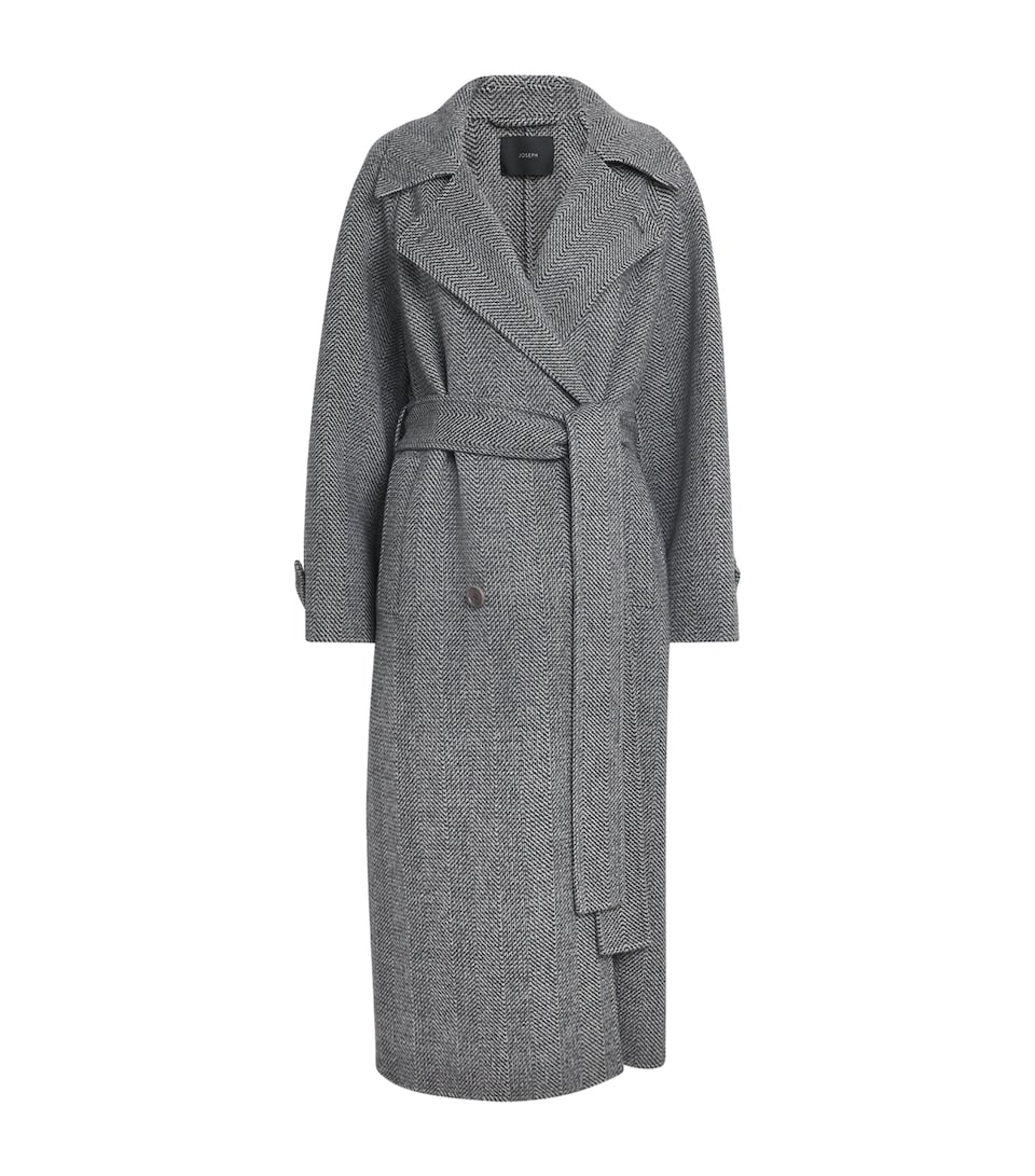 Virgin Wool Herringbone Navarre Linear Coat