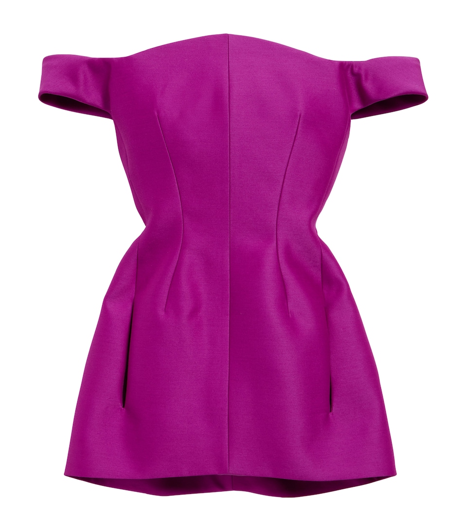 Balenciaga Womens Wool-Silk Mini Dress