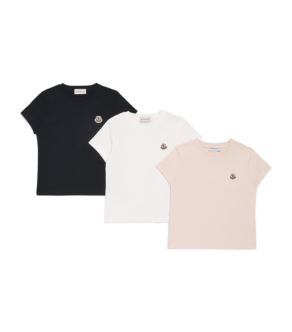 Moncler Enfant Set of 3 Cotton Logo-Patch T-Shirt (4-6 Years)