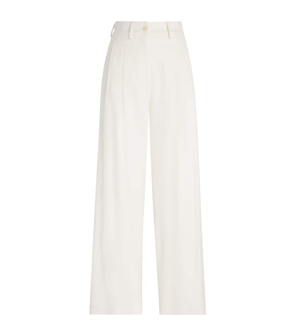 Kid Cashmere Wide-Leg Tailored Trousers