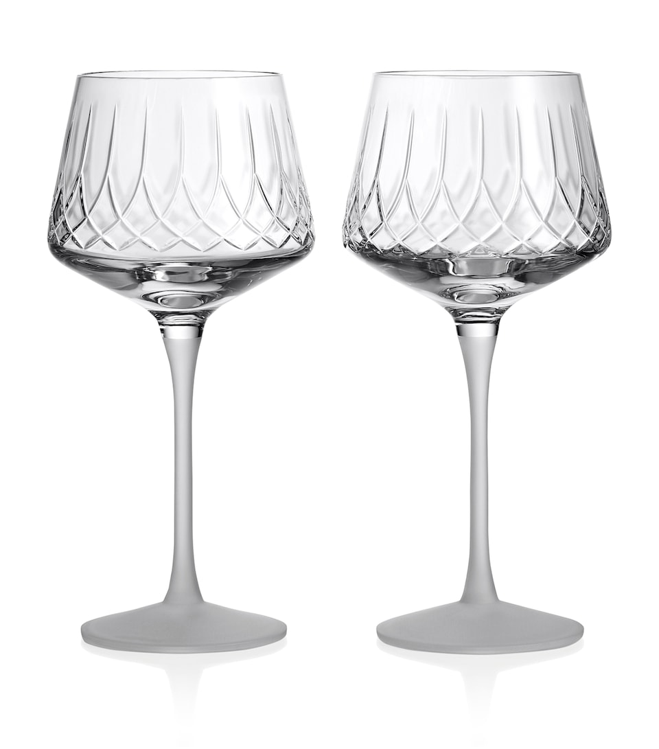 Set of 2 Crystal Lismore Arcus Wine Glasses (420ml)