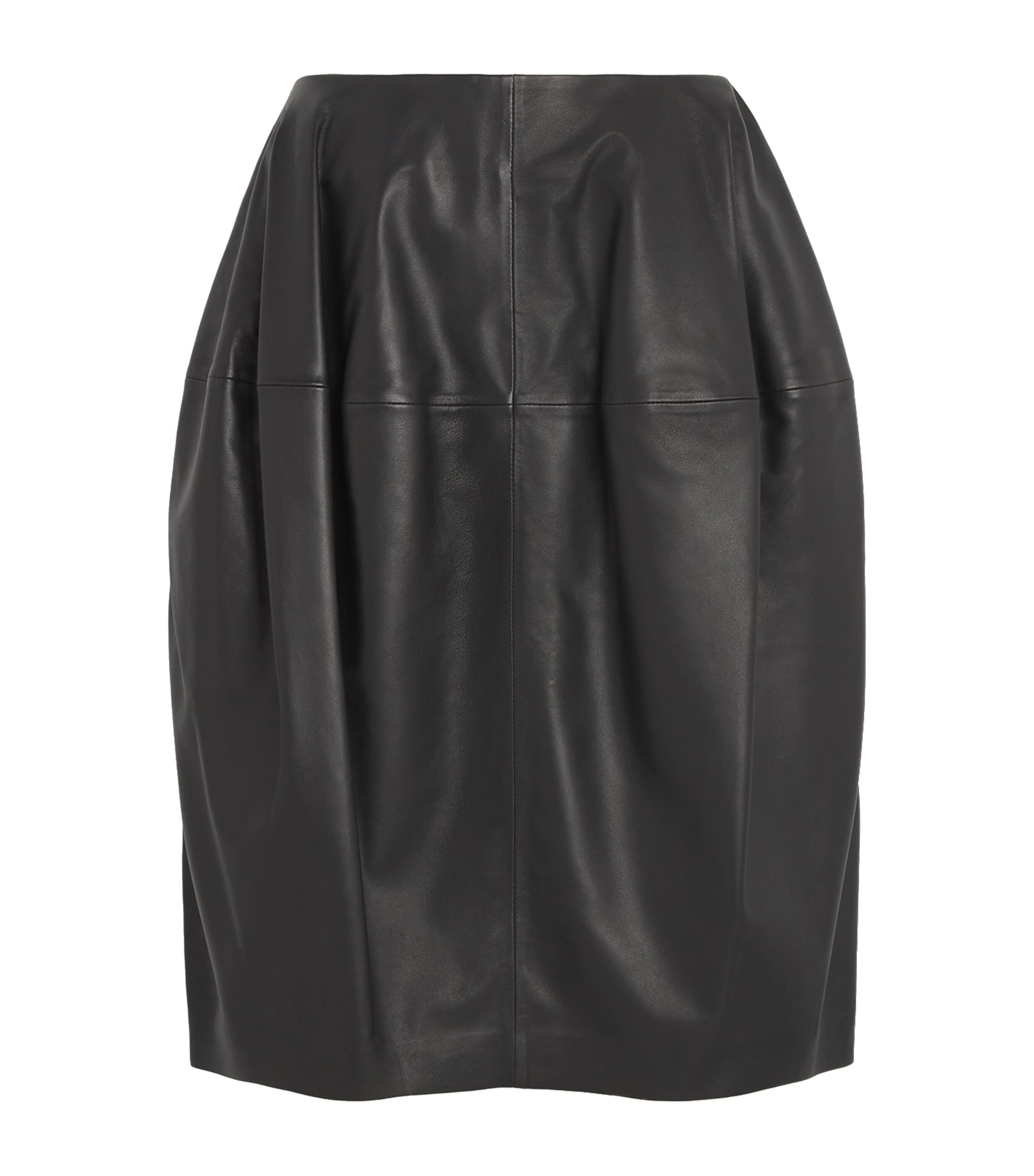 Toteme Womens Leather Midi Skirt Black