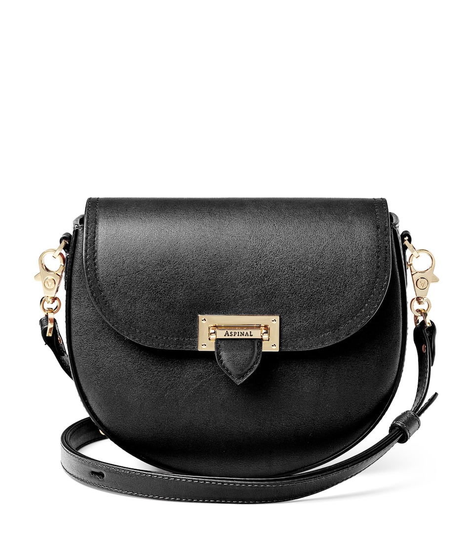 Leather-Velvet Portobello Cross-Body Bag