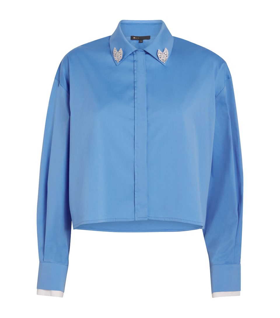 Rhinestone-Collar Shirt