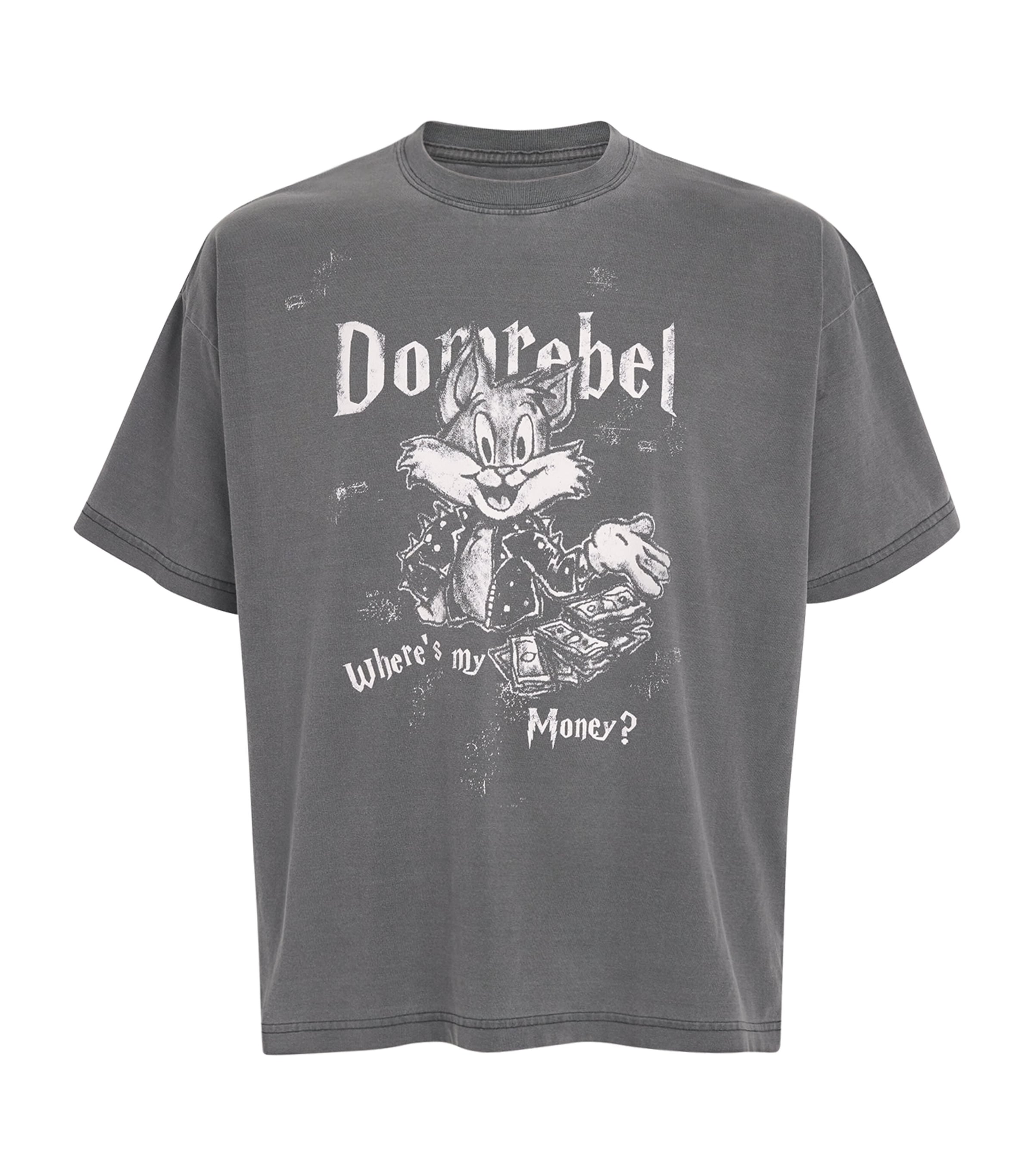 DOMREBEL Mens Cotton Collect T-Shirt Faded Black