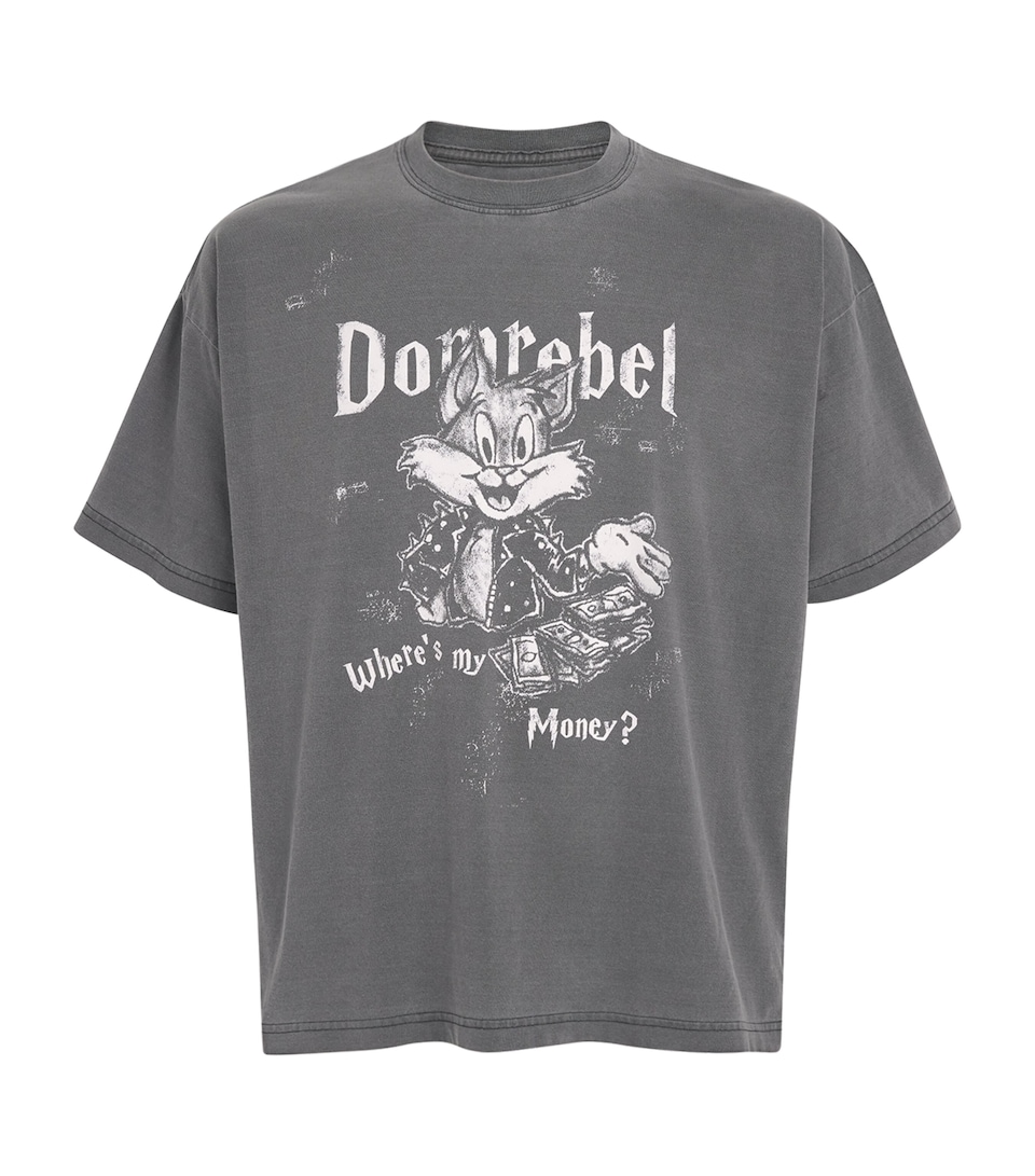 DOMREBEL Mens Cotton Collect T-Shirt Faded Black