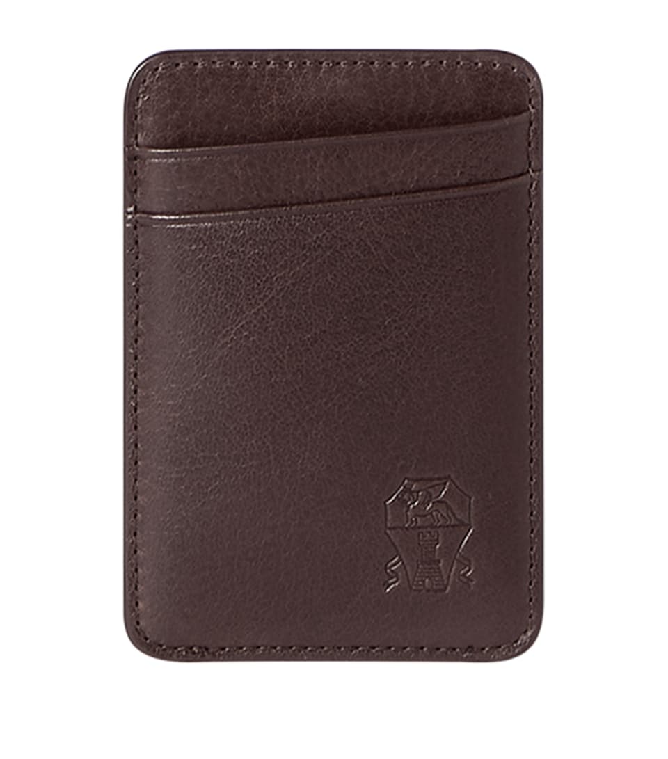 Brunello Cucinelli Leather Card Holder Dark Brown