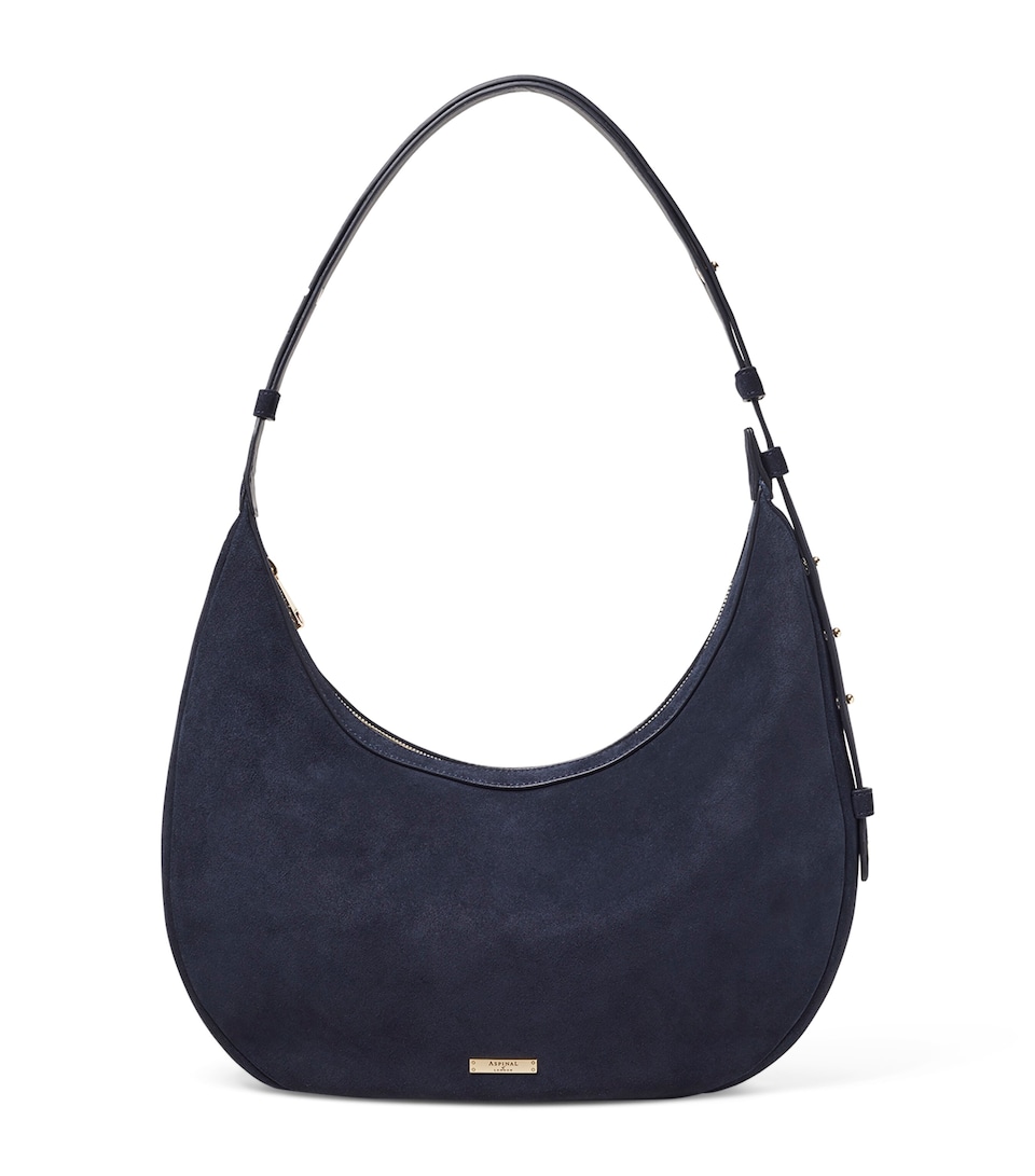 Suede Hudson Crescent Cross-Body Bag