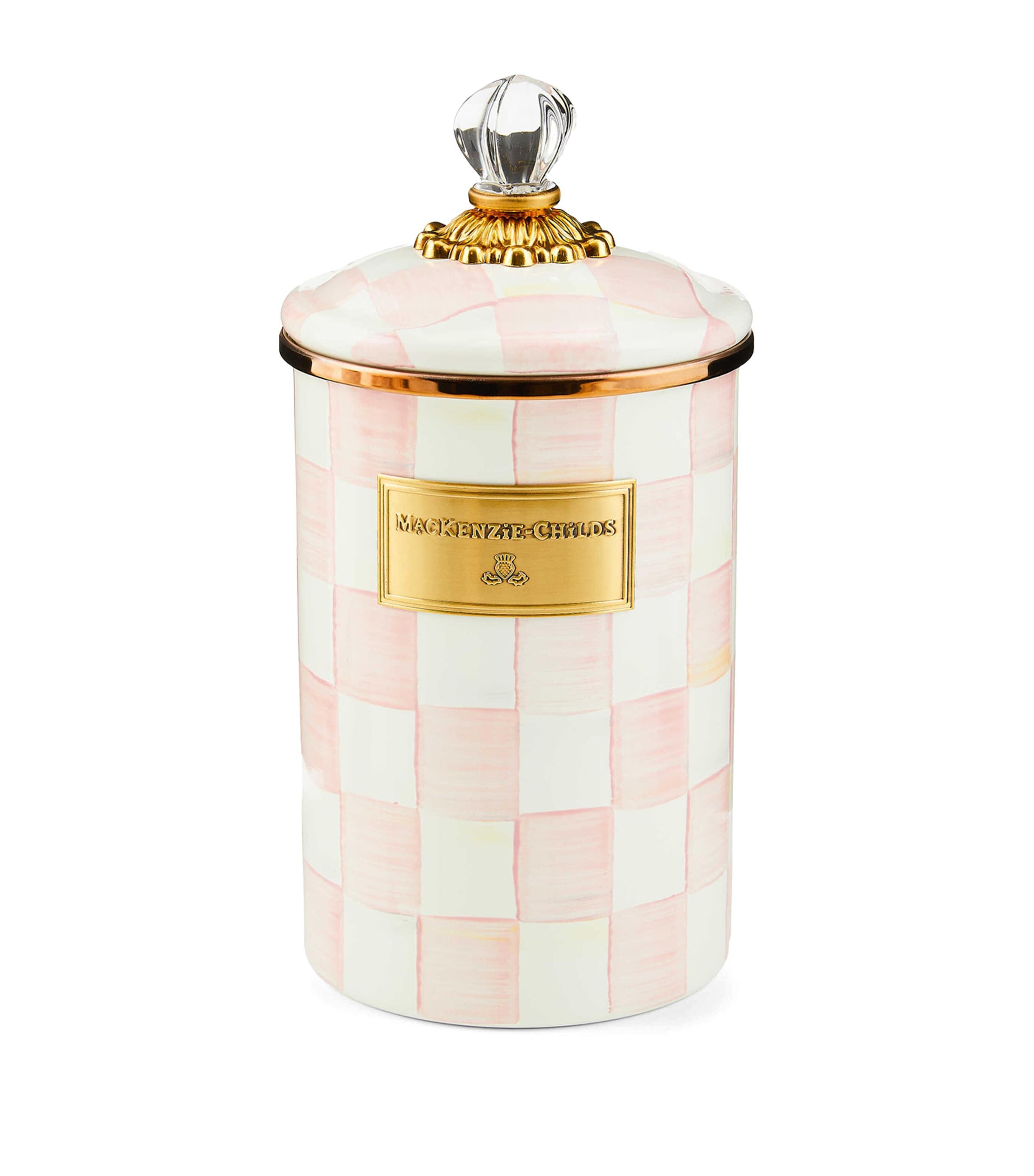 MacKenzie-Childs Large Rosy Check Canister (12cm) Pink
