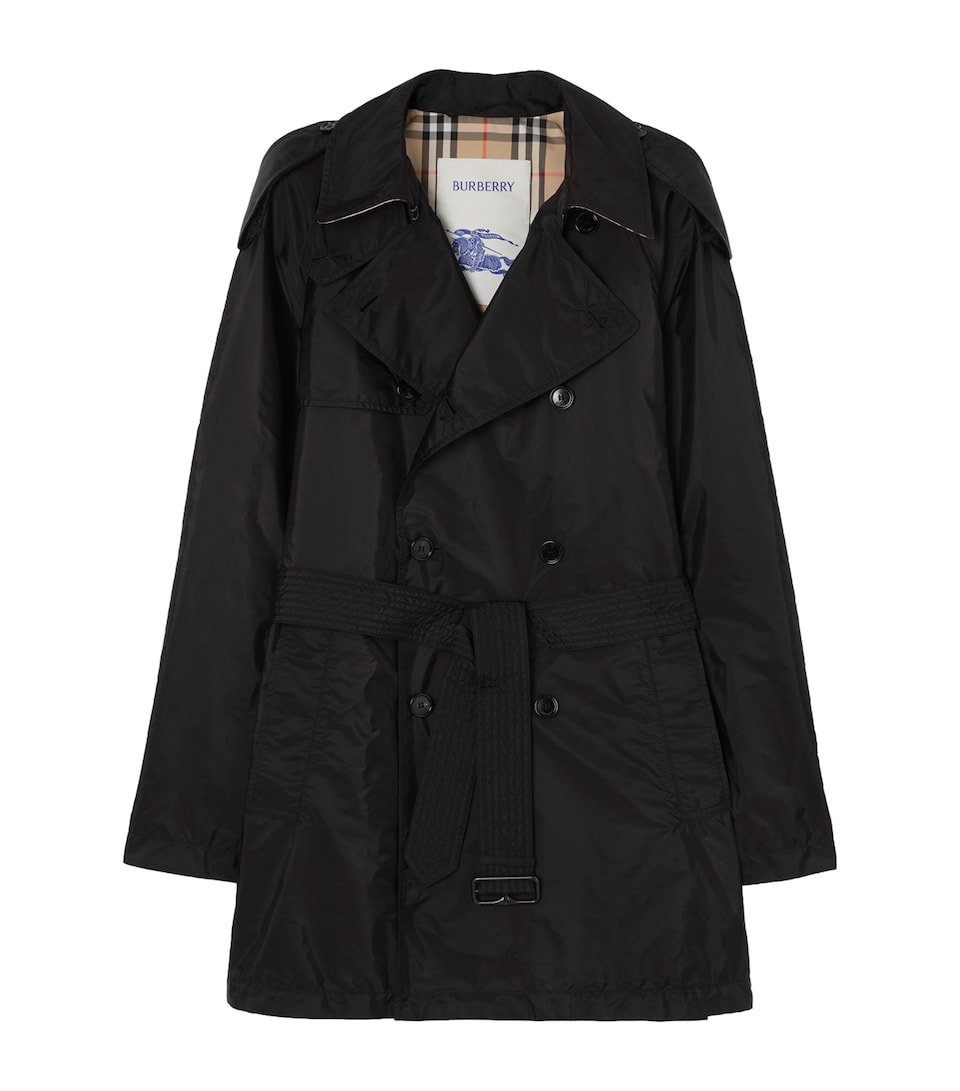 Burberry Mens Leadenham Trench Coat Black