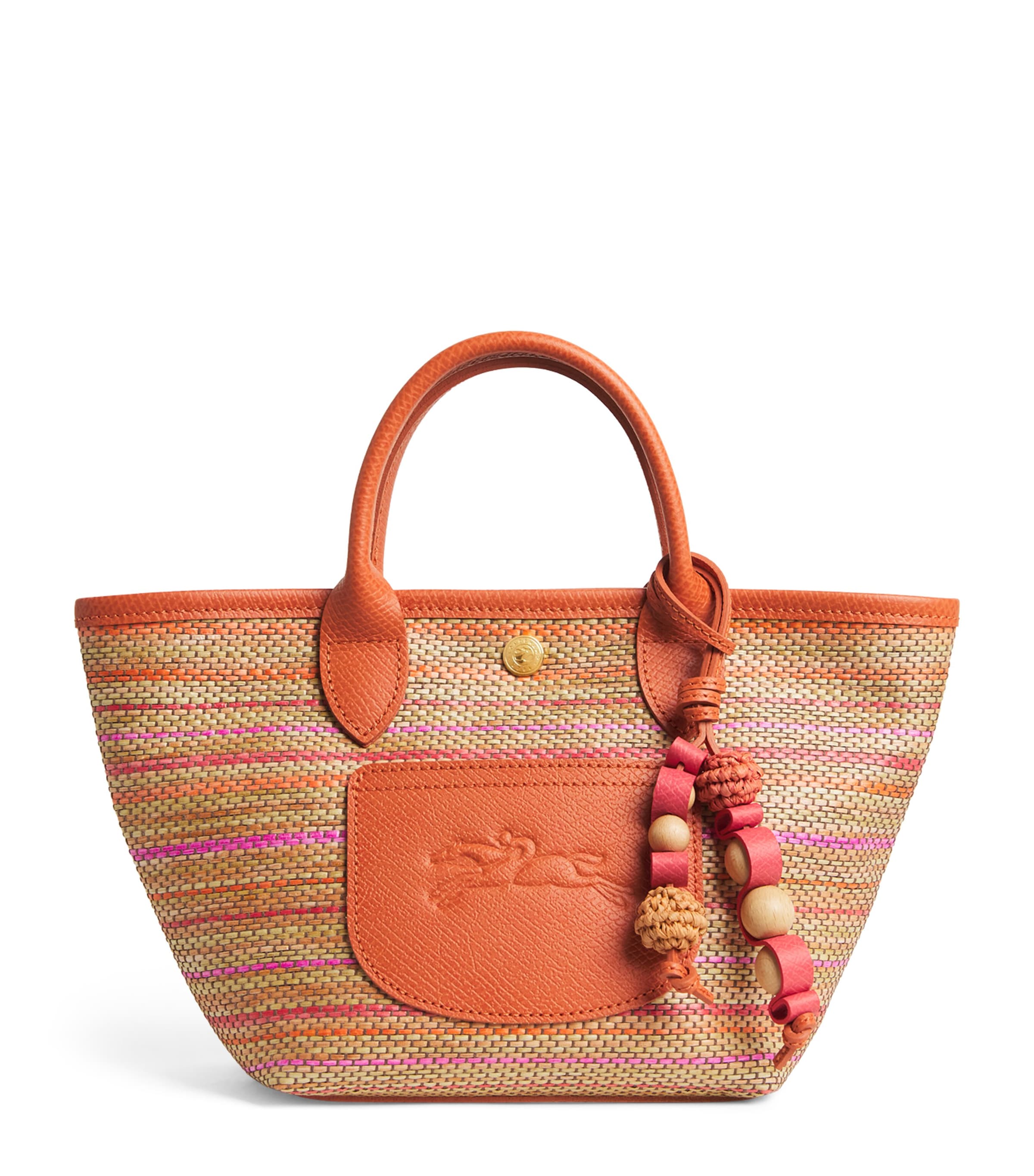 Longchamp Raffia Le Panier Pliage Cross-Body Bag Rainbow