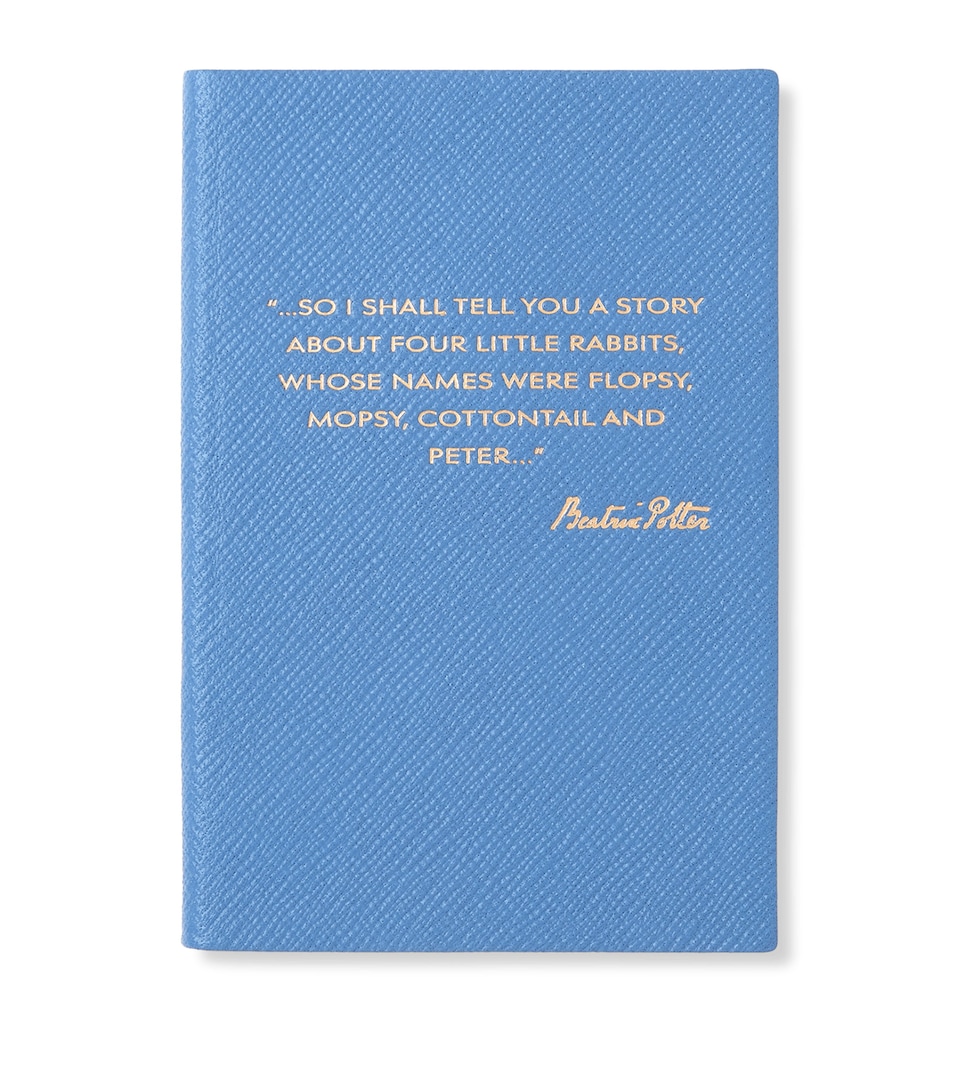 Smythson x Peter Rabbit Panama Leather Notebook Nile Blue