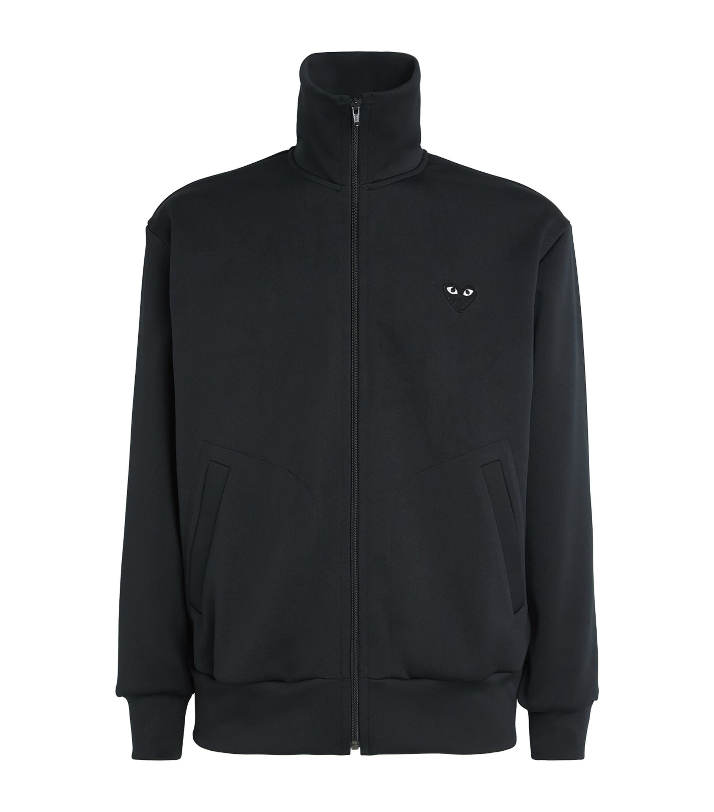Comme Des Garçons Play Mens Zip-Up Heart Sweatshirt Black