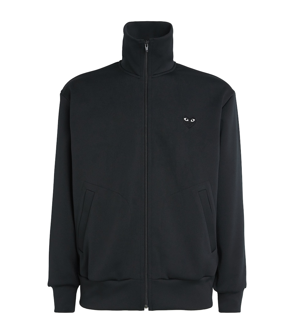 Comme Des Garçons Play Mens Zip-Up Heart Sweatshirt Black