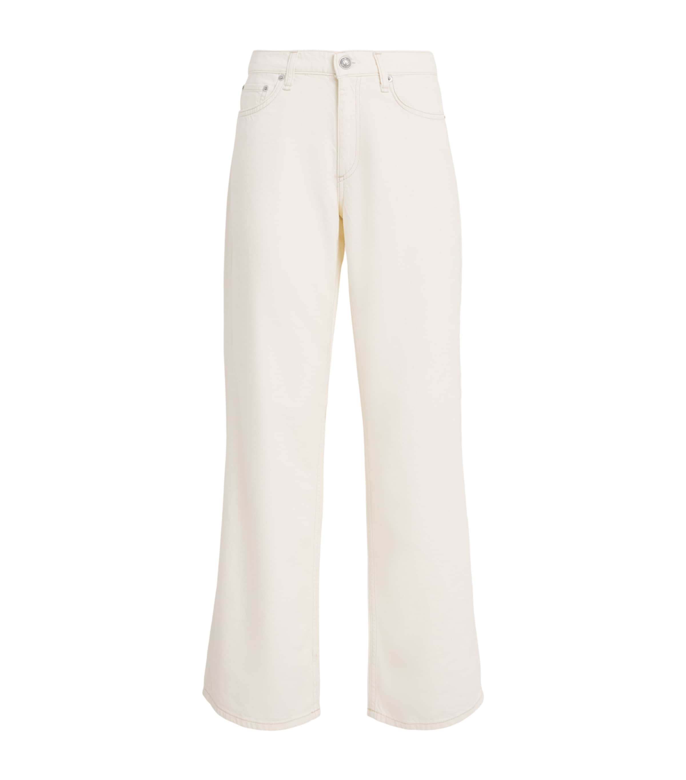 Rag & Bone Womens Low-Rise Cam Straight Jeans Ecru