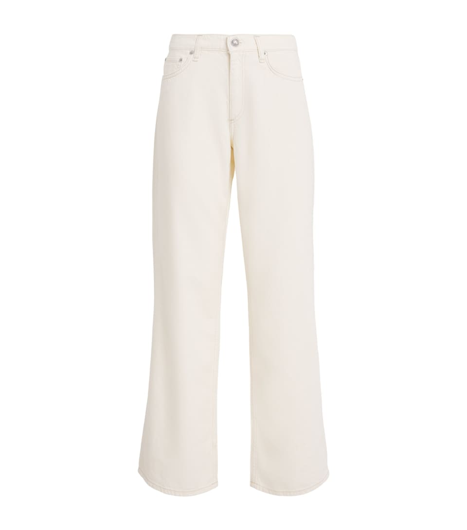 Rag & Bone Womens Low-Rise Cam Straight Jeans Ecru