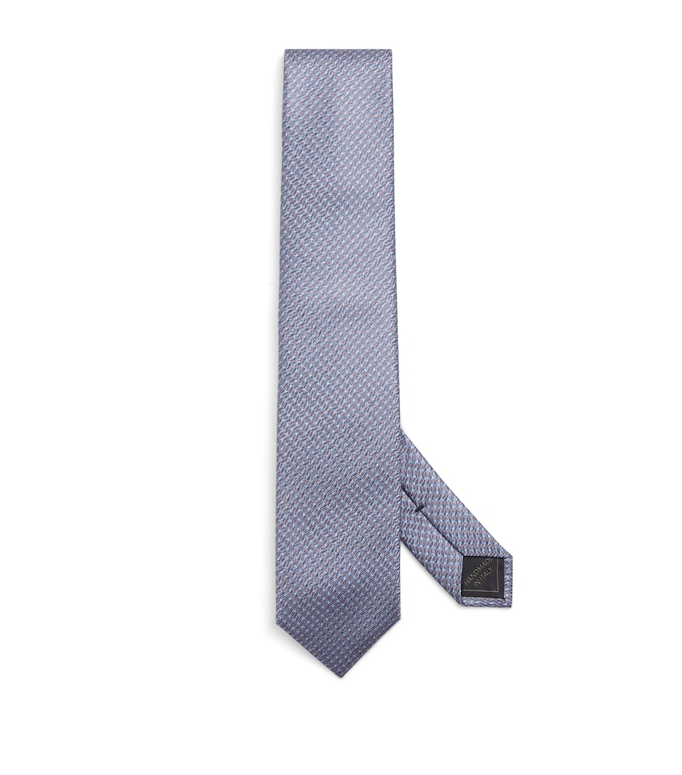 Silk Geometric-Jacquard Tie