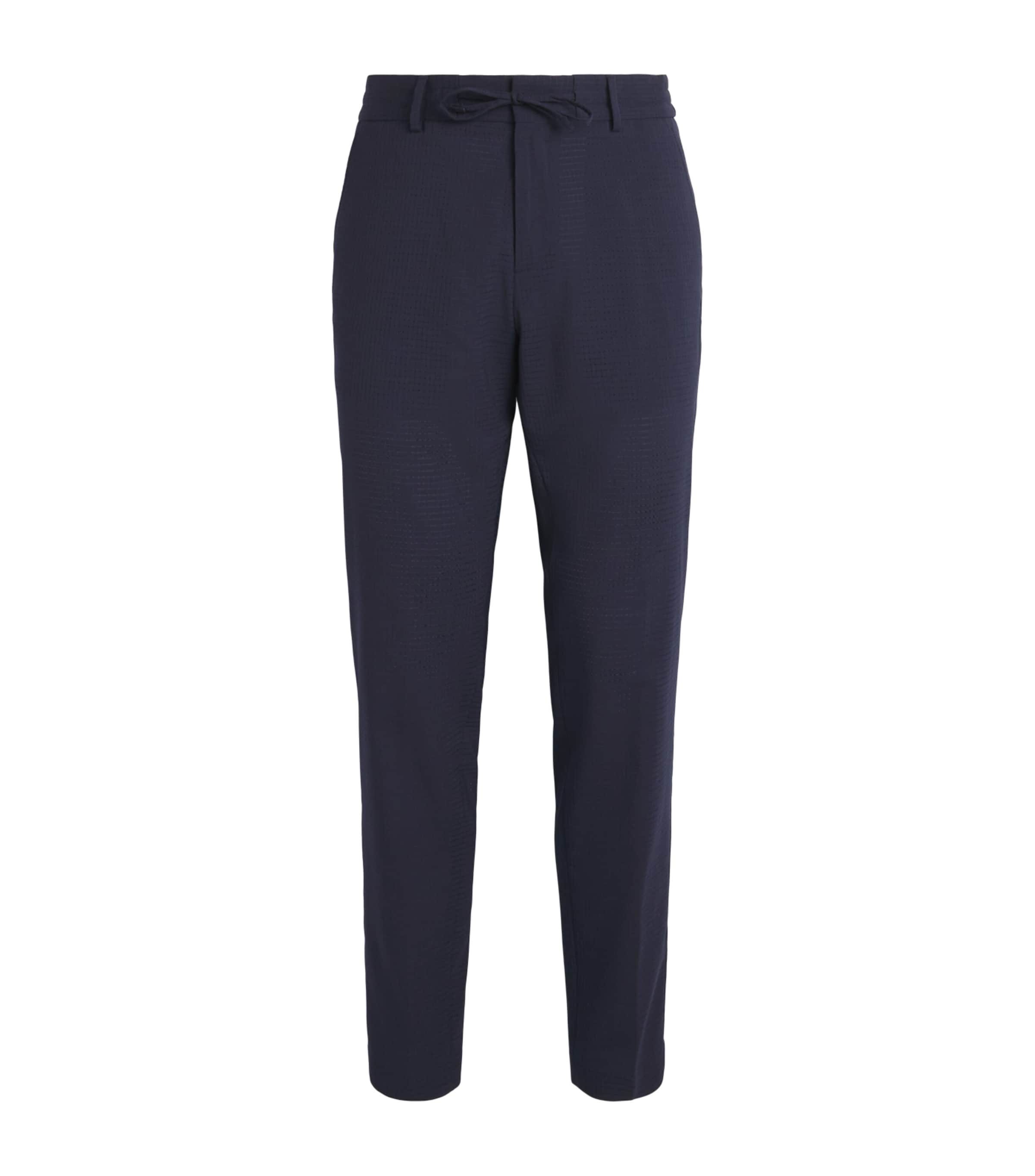 BOSS Mens Wool-Blend Elst Slim Trousers Dark Blue