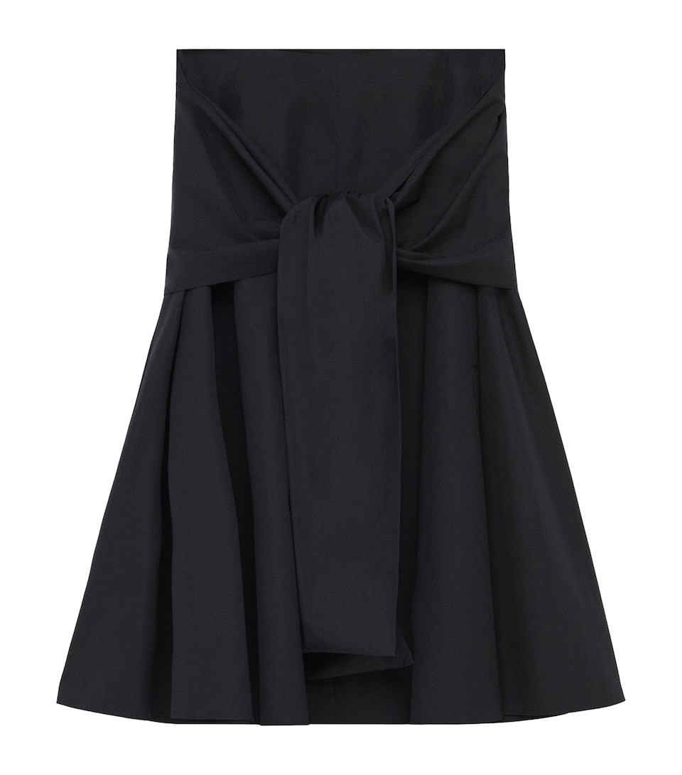 Cotton-Blend Draped Midi Skirt