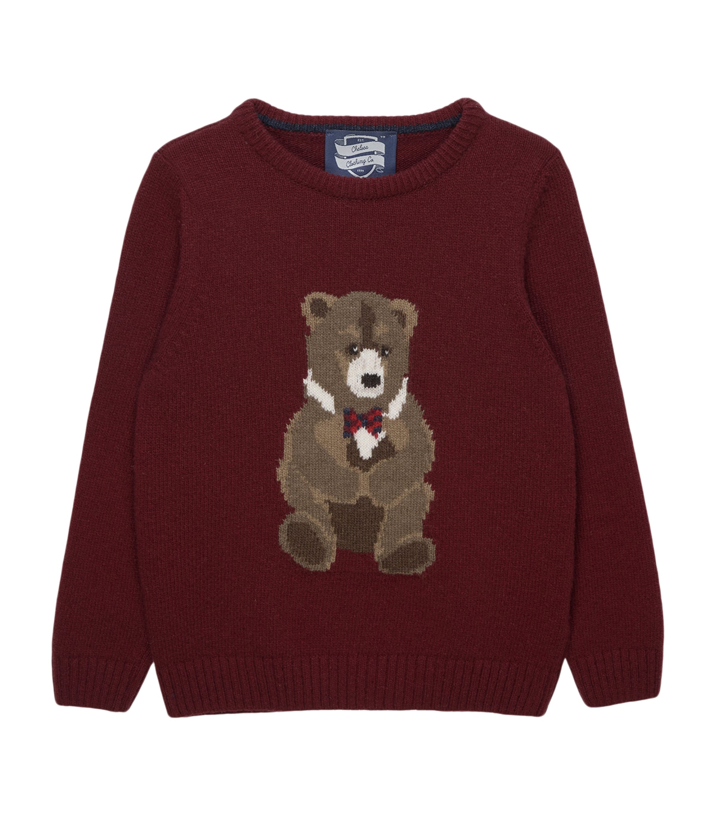 Trotters Wool-Blend Timothy Bear Sweater (2-5 Years) Claret
