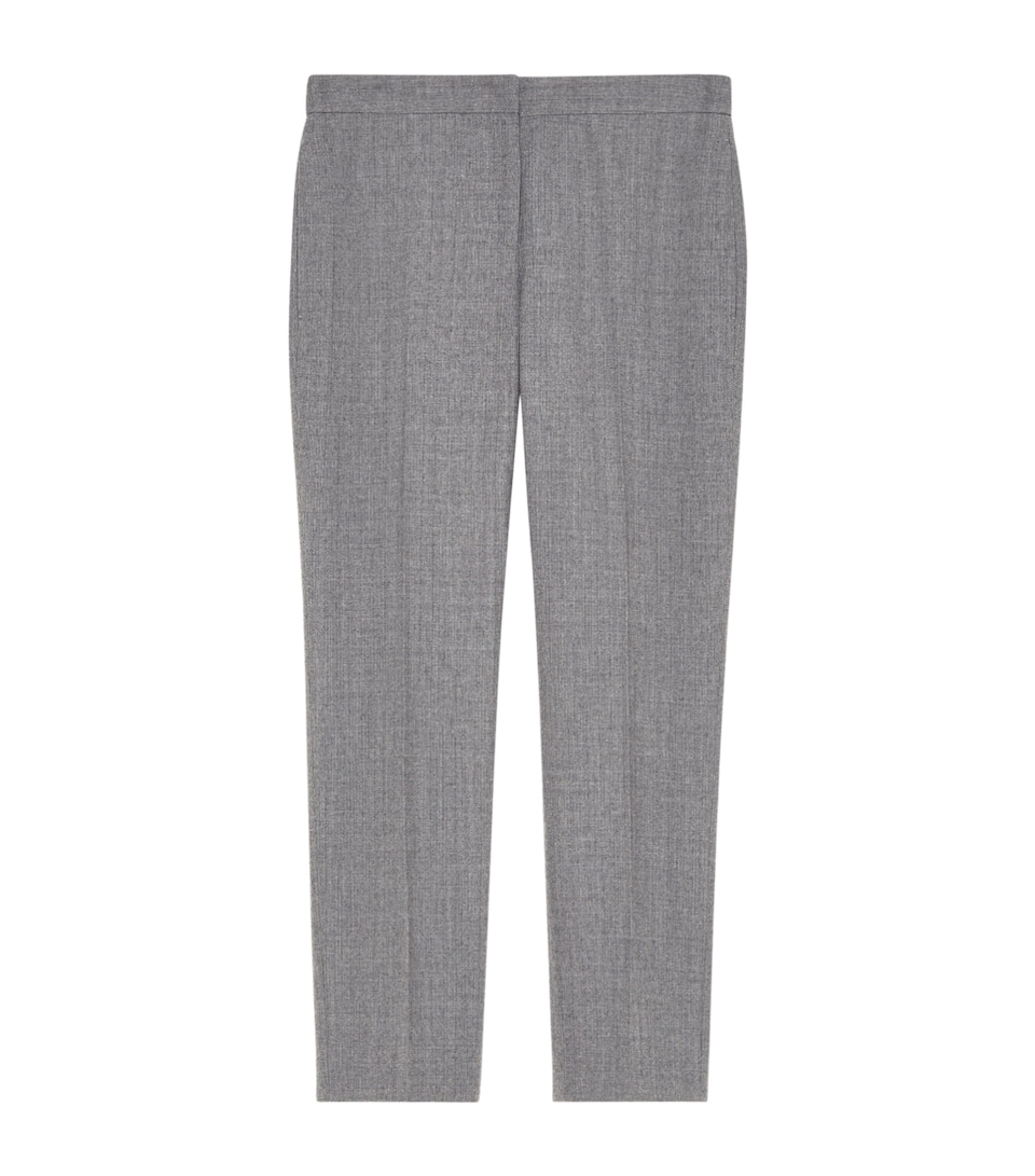 McQueen Womens Wool Cropped Cigarette Trousers