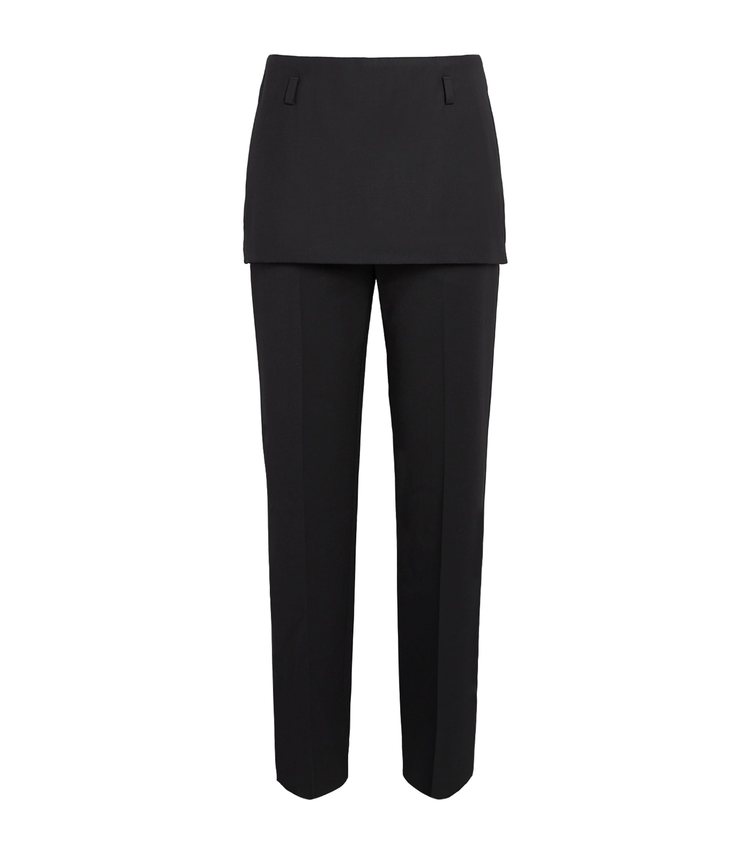 Wool Skirt-Detail Trousers