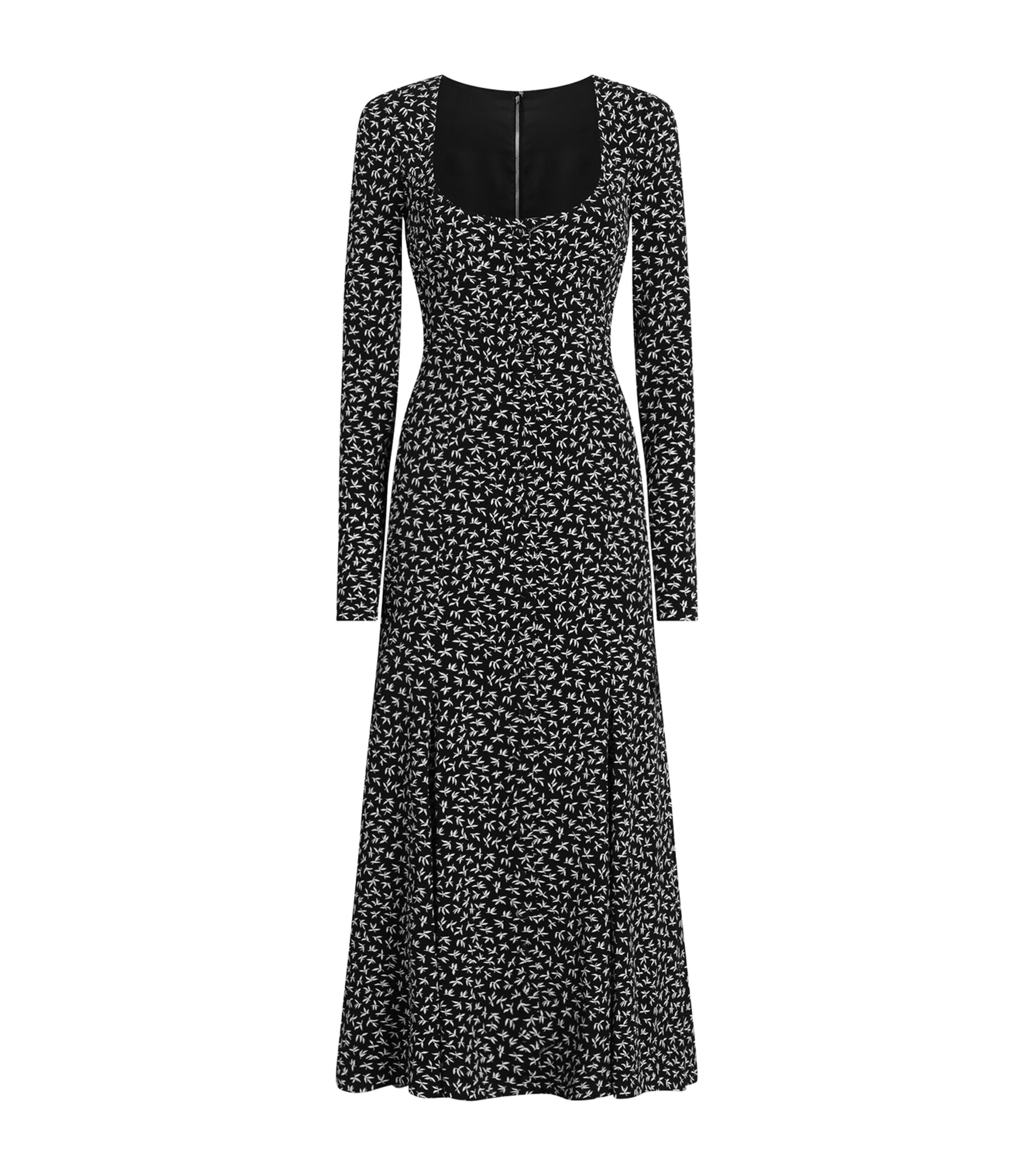 Dolce&Gabbana Womens Stretch-Silk Charmeuse Floral Midi Dress Foglioline F