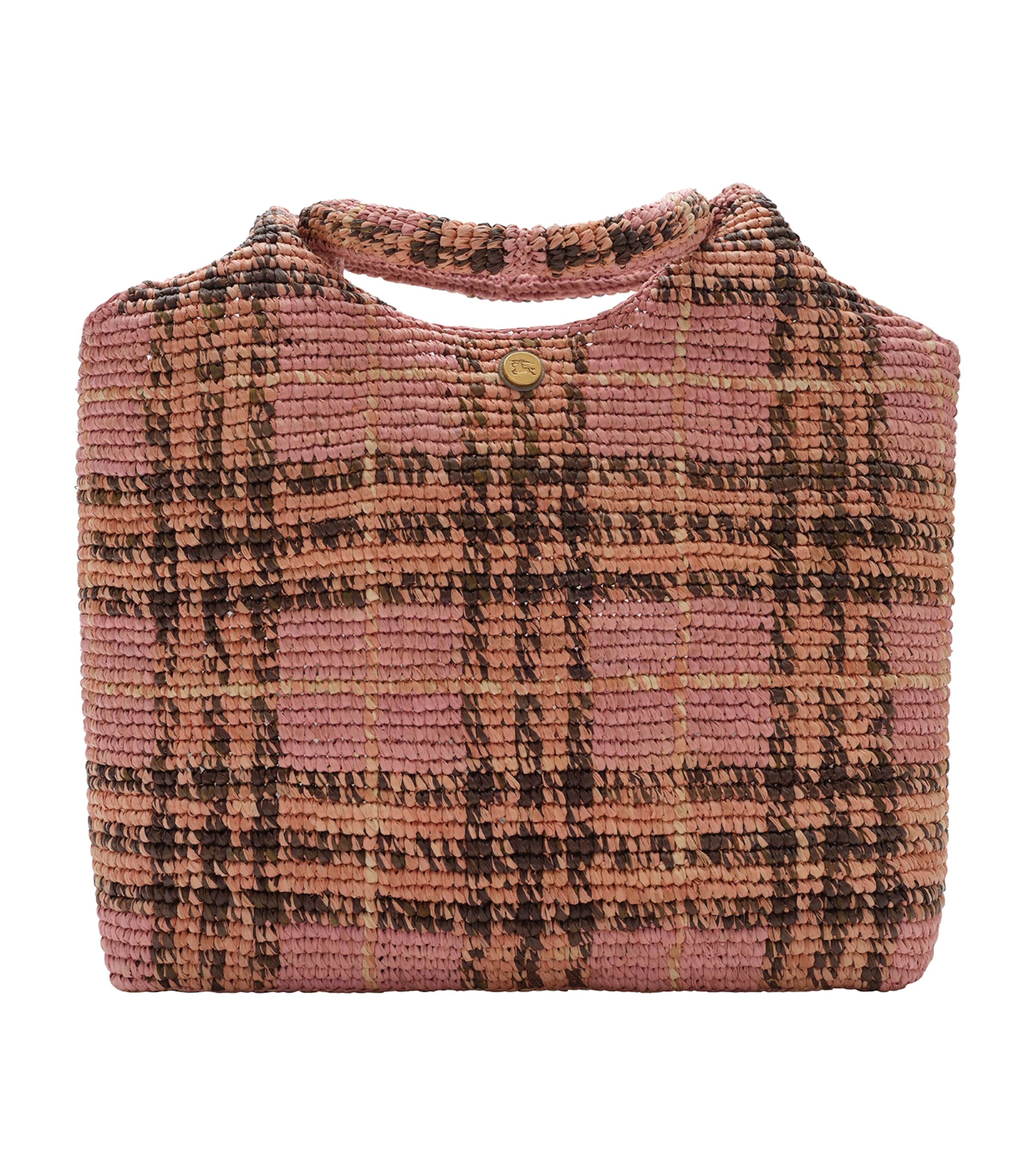 Burberry Raffia Margate Tote Bag Pink