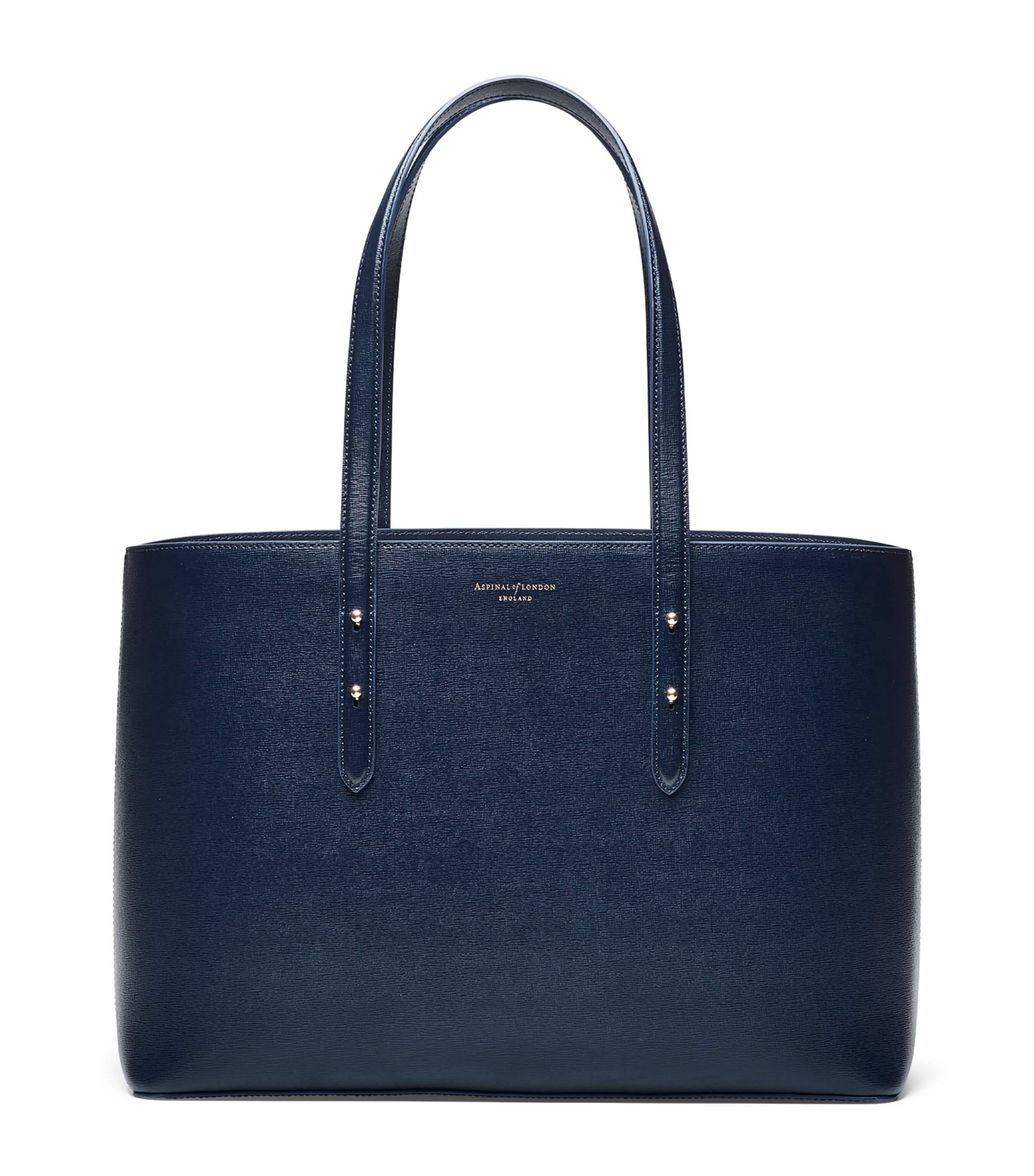 Aspinal Of London Leather Regent Tote Bag Navy