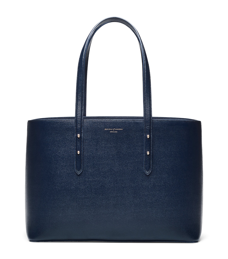 Aspinal Of London Leather Regent Tote Bag Navy