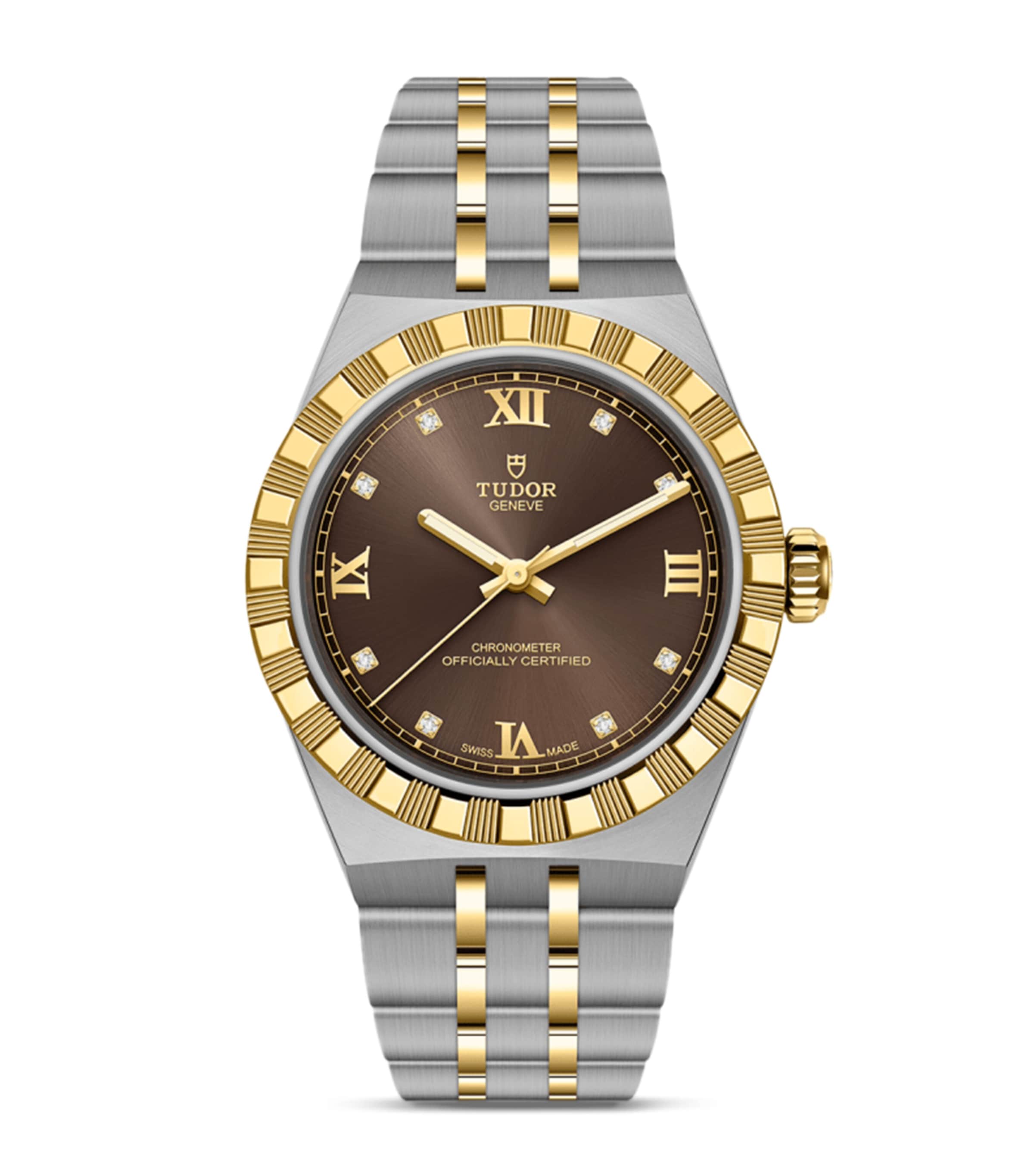 TUDOR Royal Stainless Steel and Yellow Gold Watch 30mm Brown