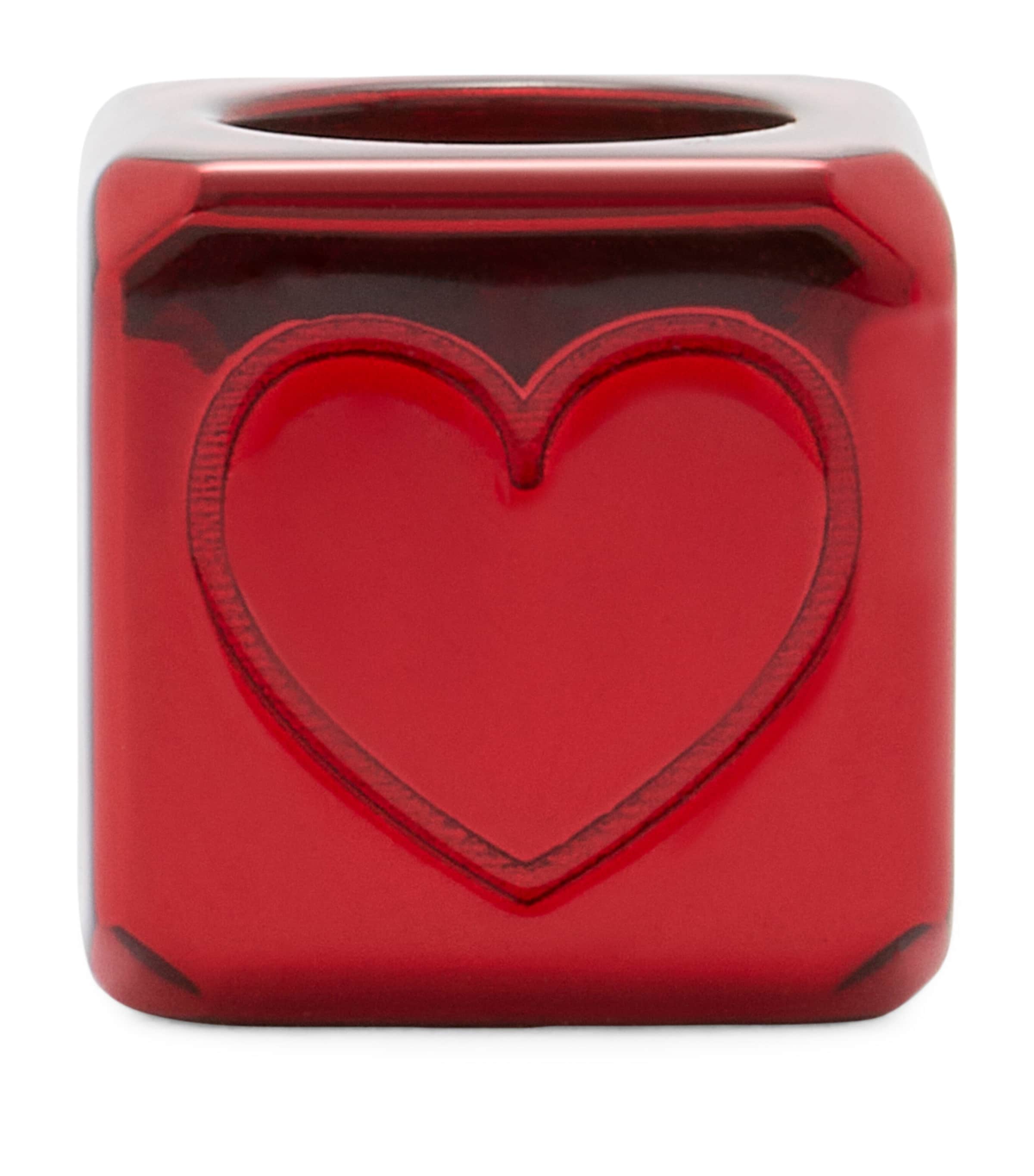 LOEWE Heart Dice Bag Charm Red