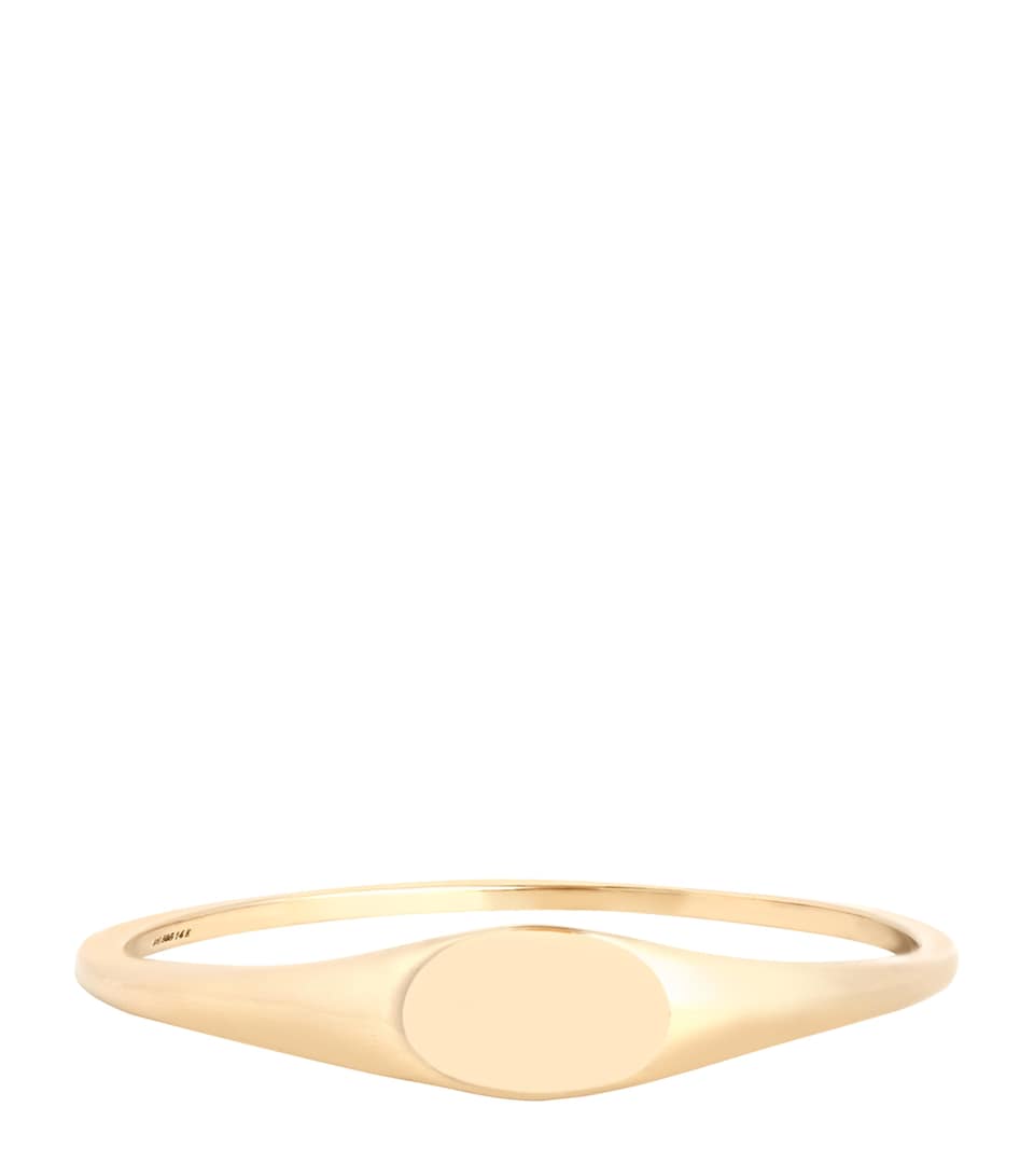 Astrid & Miyu Yellow Gold Signet Ring Gold