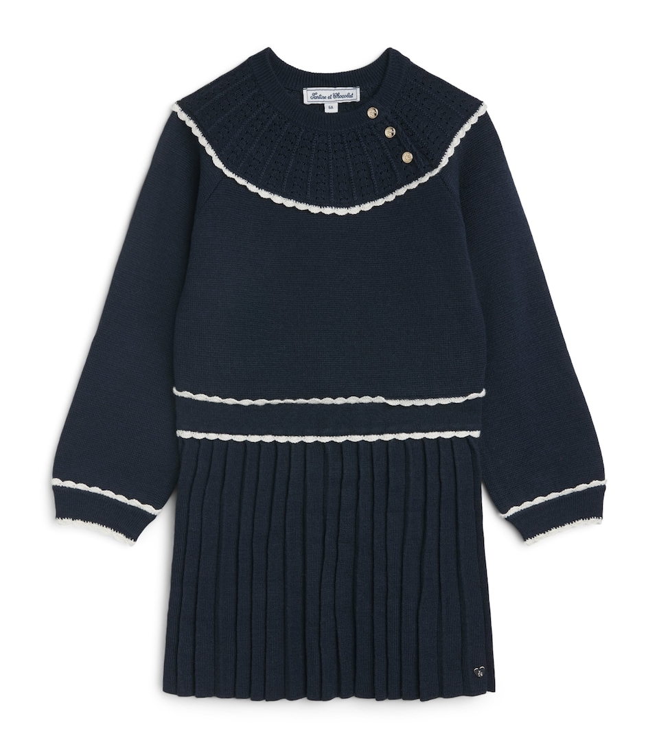 Tartine et Chocolat Wool-Blend Scalloped Dress (2-14 Years)
