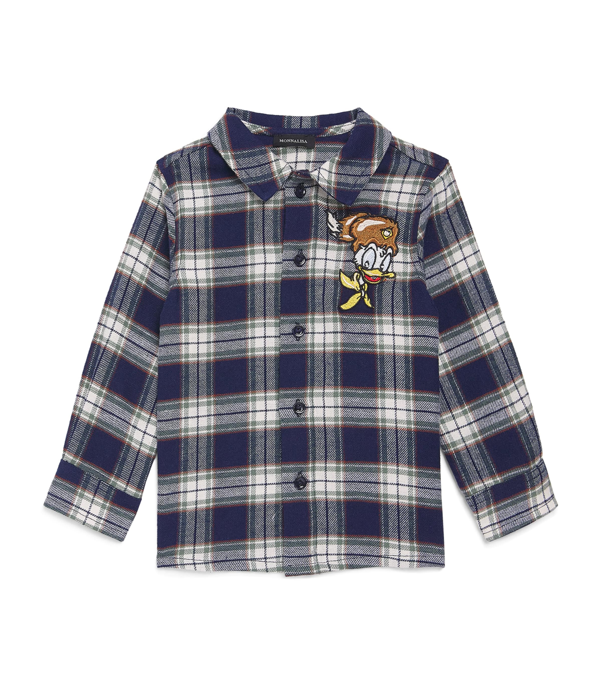 Monnalisa Cotton Duck Check Flannel (6 Months-6 Years) Blu+verde Militare