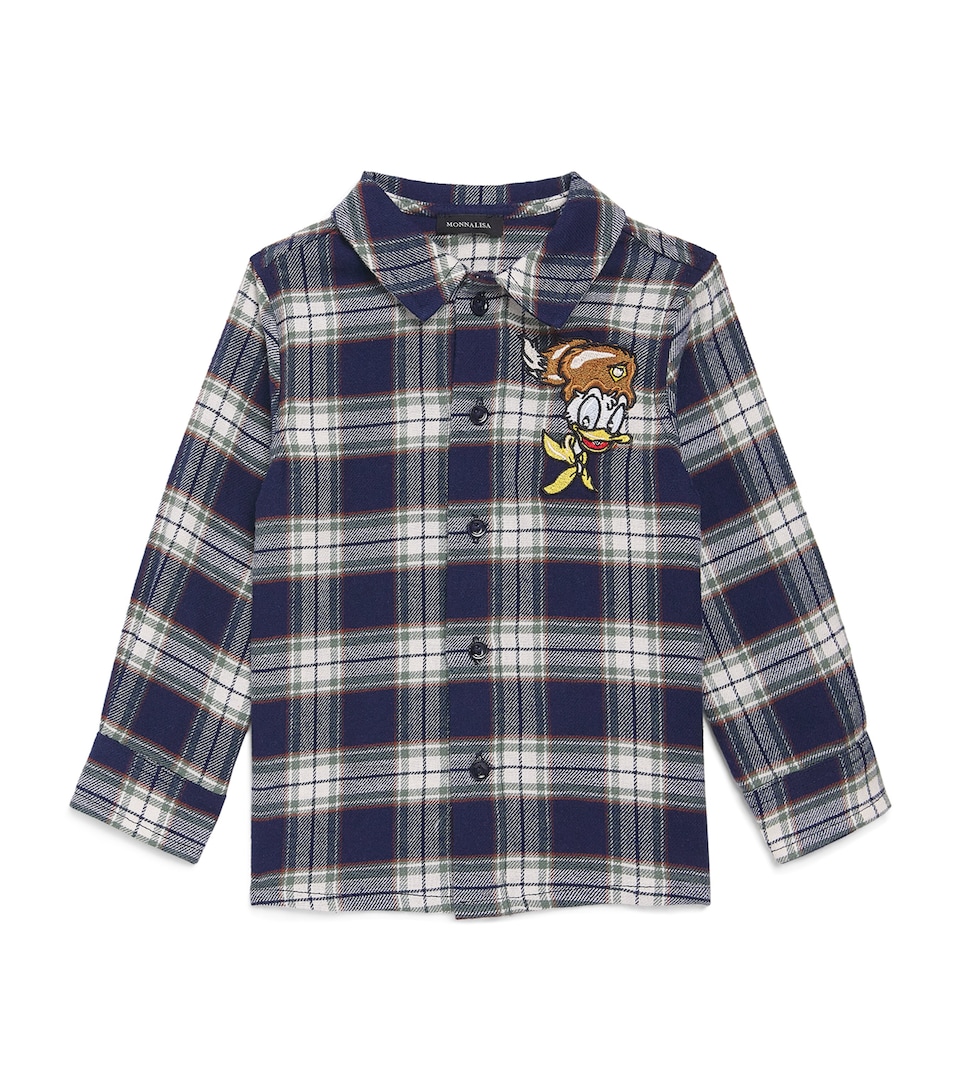 Monnalisa Cotton Duck Check Flannel (6 Months-6 Years) Blu+verde Militare