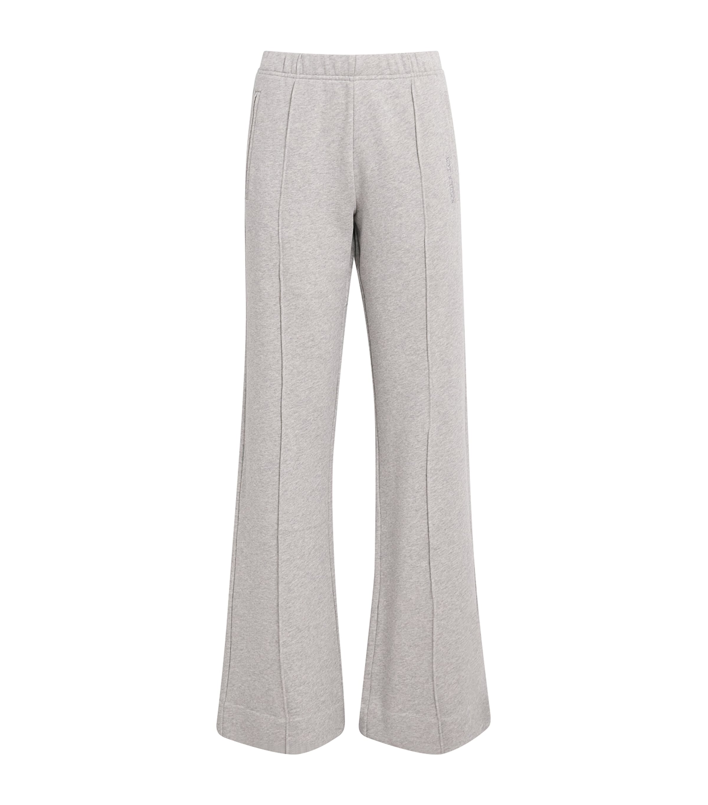 Acne Studios Womens Cotton Logo Sweatpants Grey Melange