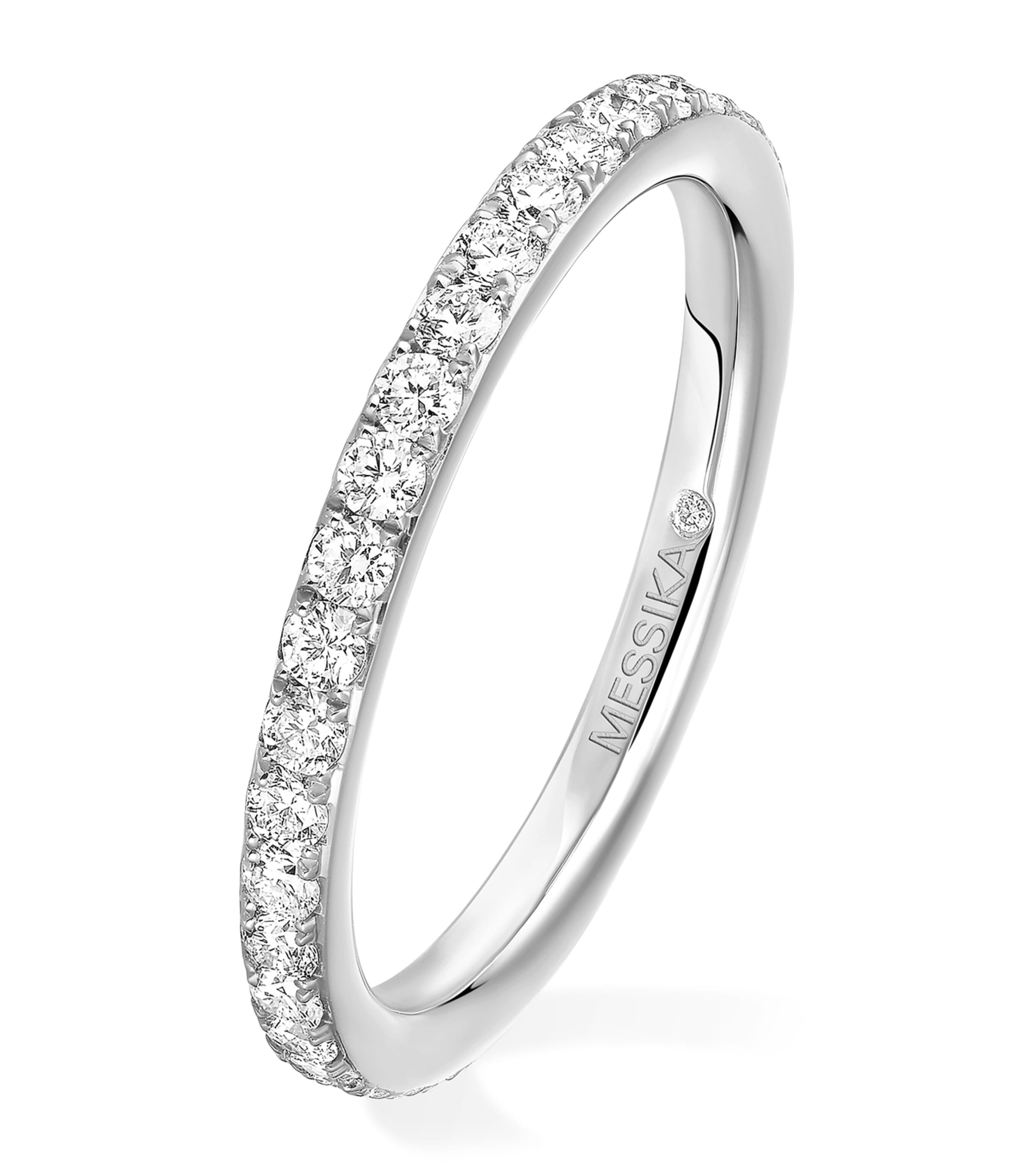 Messika Gatsby White Gold and Diamond Pavé Wedding Band White Gold