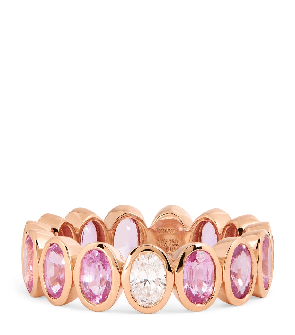 Rose Gold, Diamond and Sapphire Eternity Ring