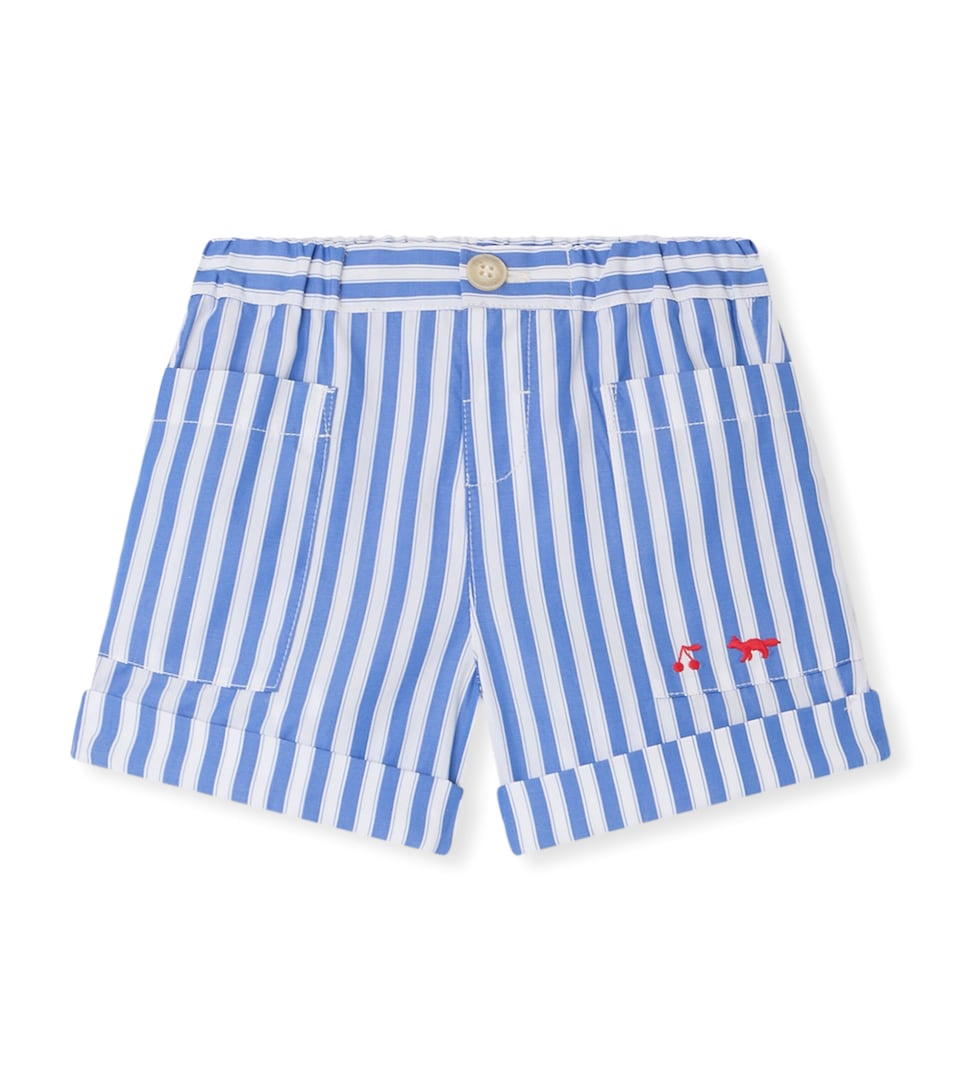 Bonpoint x Maison Kitsuné Stripe Shorts (6-36 Months) Ra Bleu De Prusse