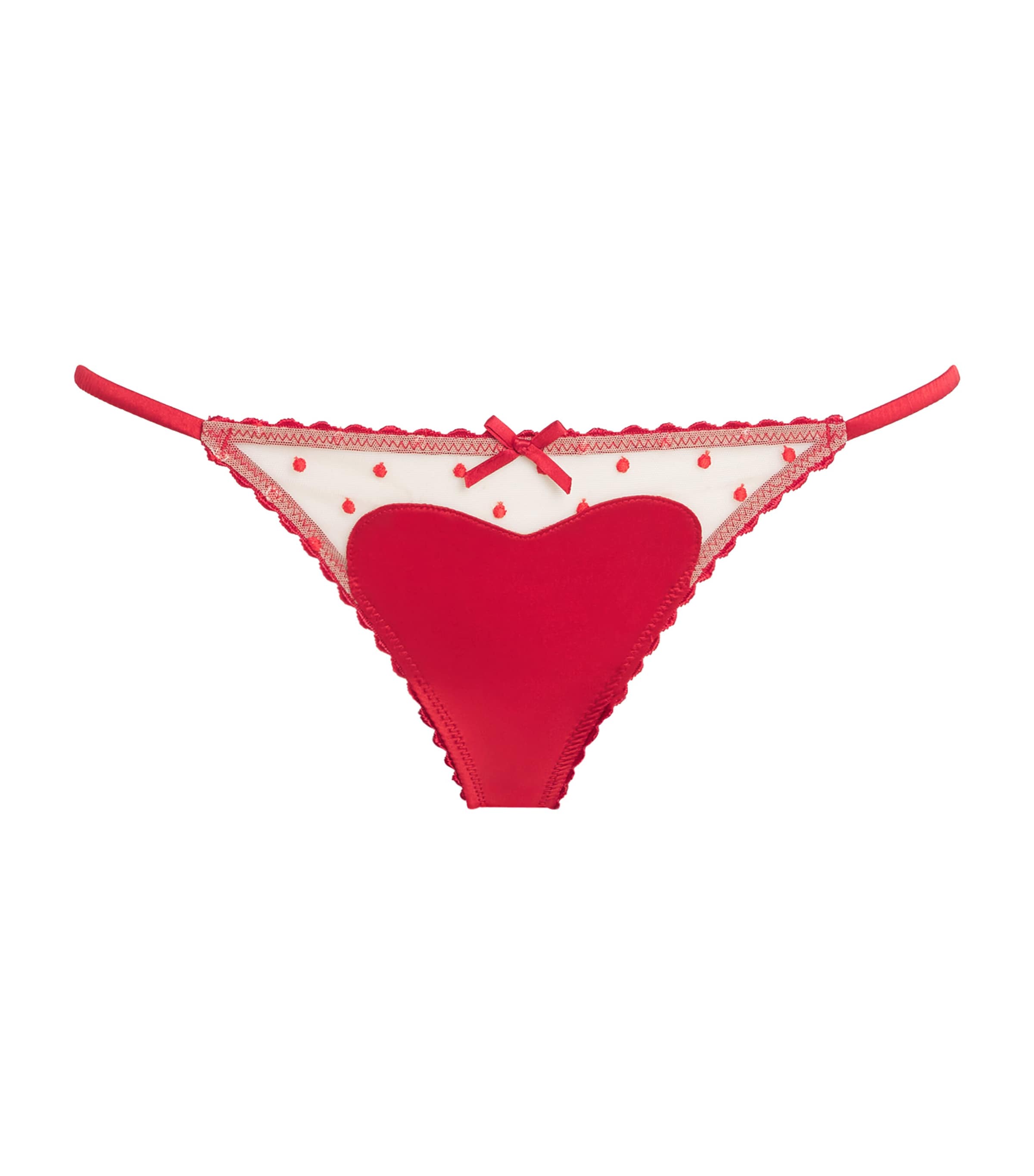 Fleur Du Mal Womens Amour Thong Rouge